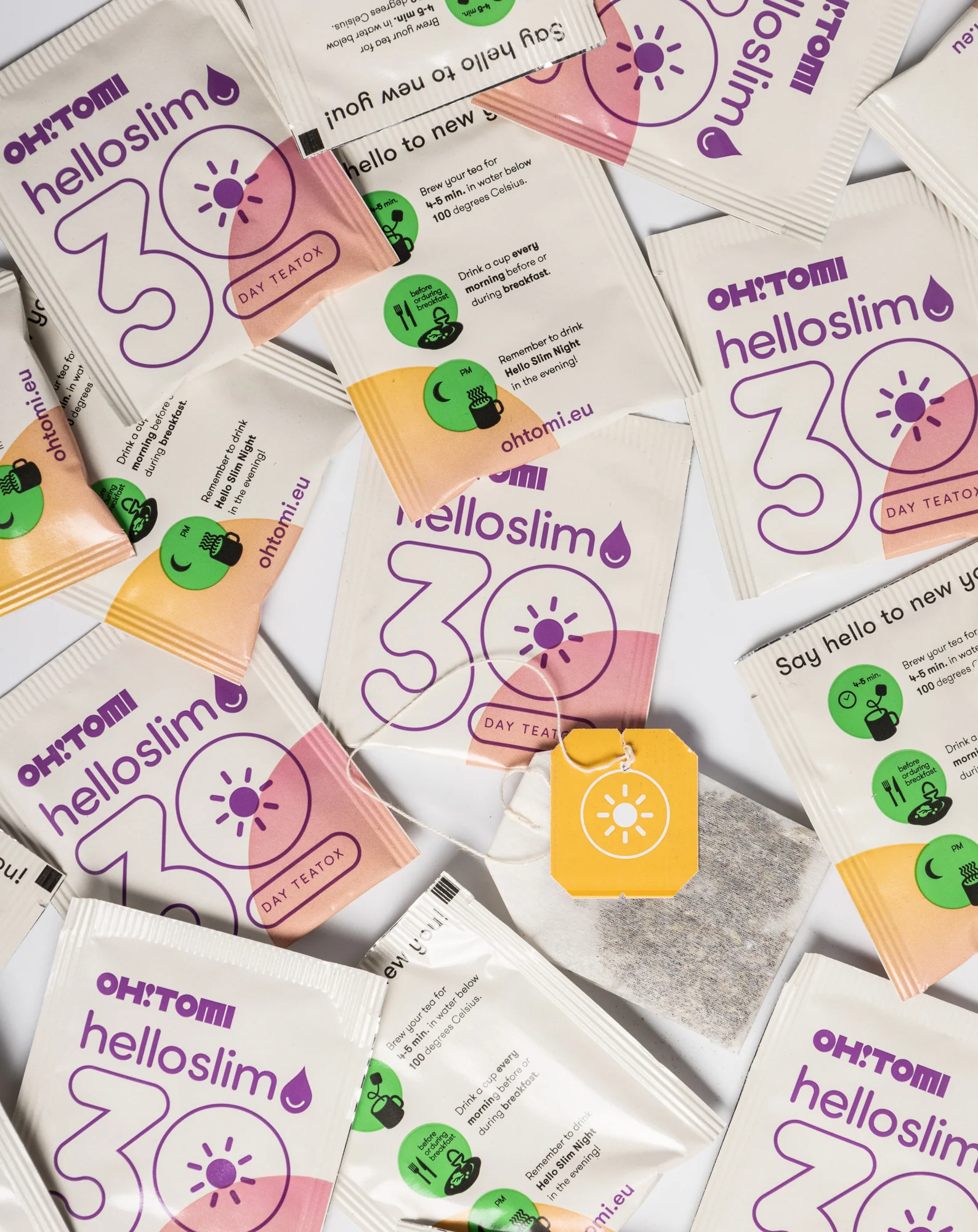 Detoks organizmu 30-dniowy spalacz tłuszczu herbaty na dzień i na noc Hello Slim Oh!Tomi - Image 5