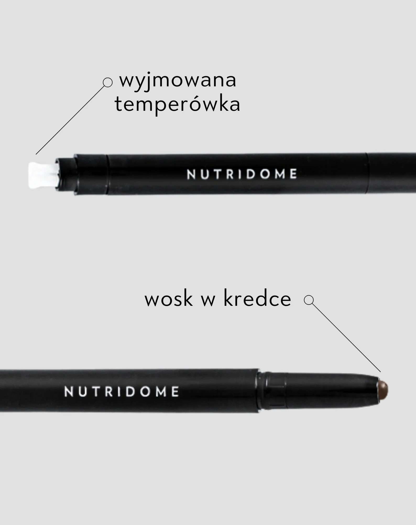 Brązowy wosk do brwi z olejem rycynowym z efektem laminacji Nutridome - Image 3