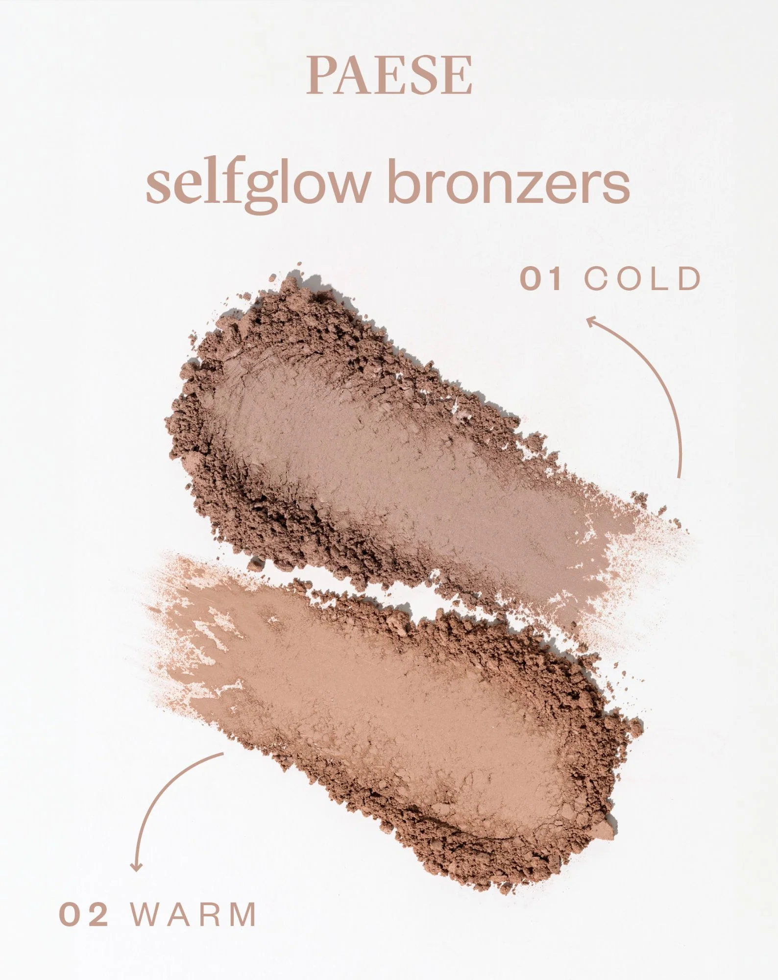 Bronzer prasowany Selfglow 02 Warm ze składnikami aktywnymi do konturowania twarzy Paese - Image 5
