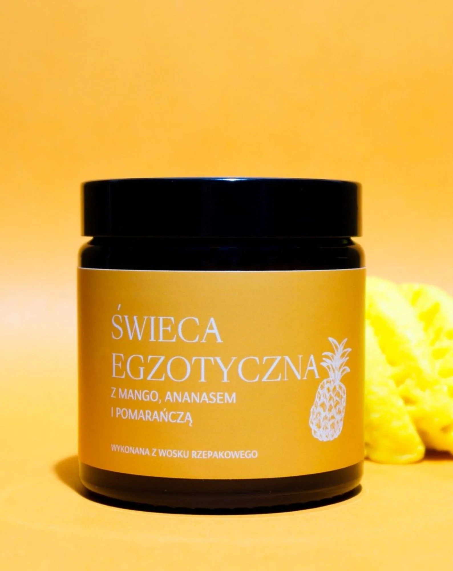 Egzotyczna świeca rzepakowa ręcznie robiona o zapachu mango, ananasa i pomarańczy Mglife - Image 2