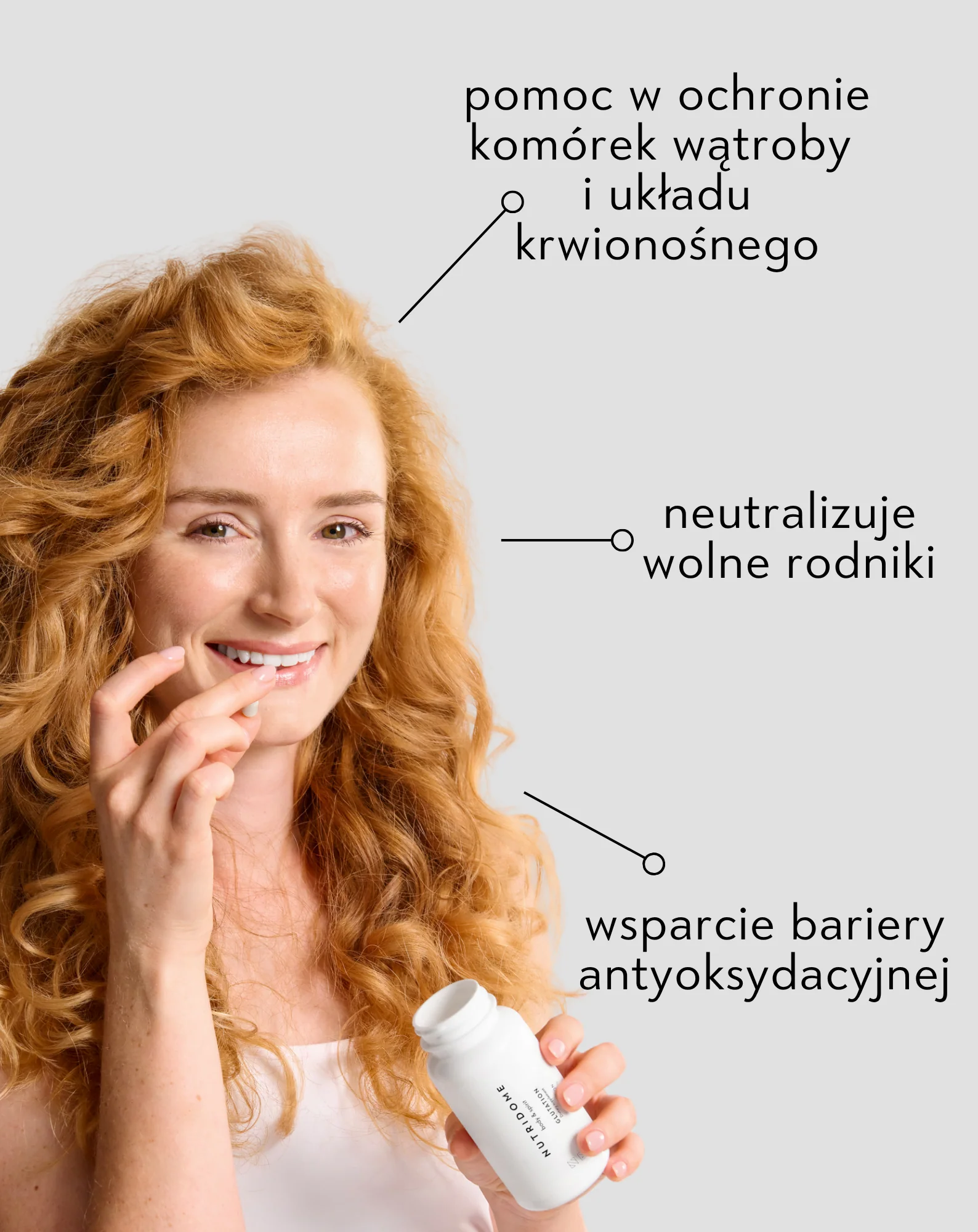 Glutation GSH w kapsułkach antyoksydant dla wsparcia układu immunologicznego Nutridome 60 szt. - Image 2