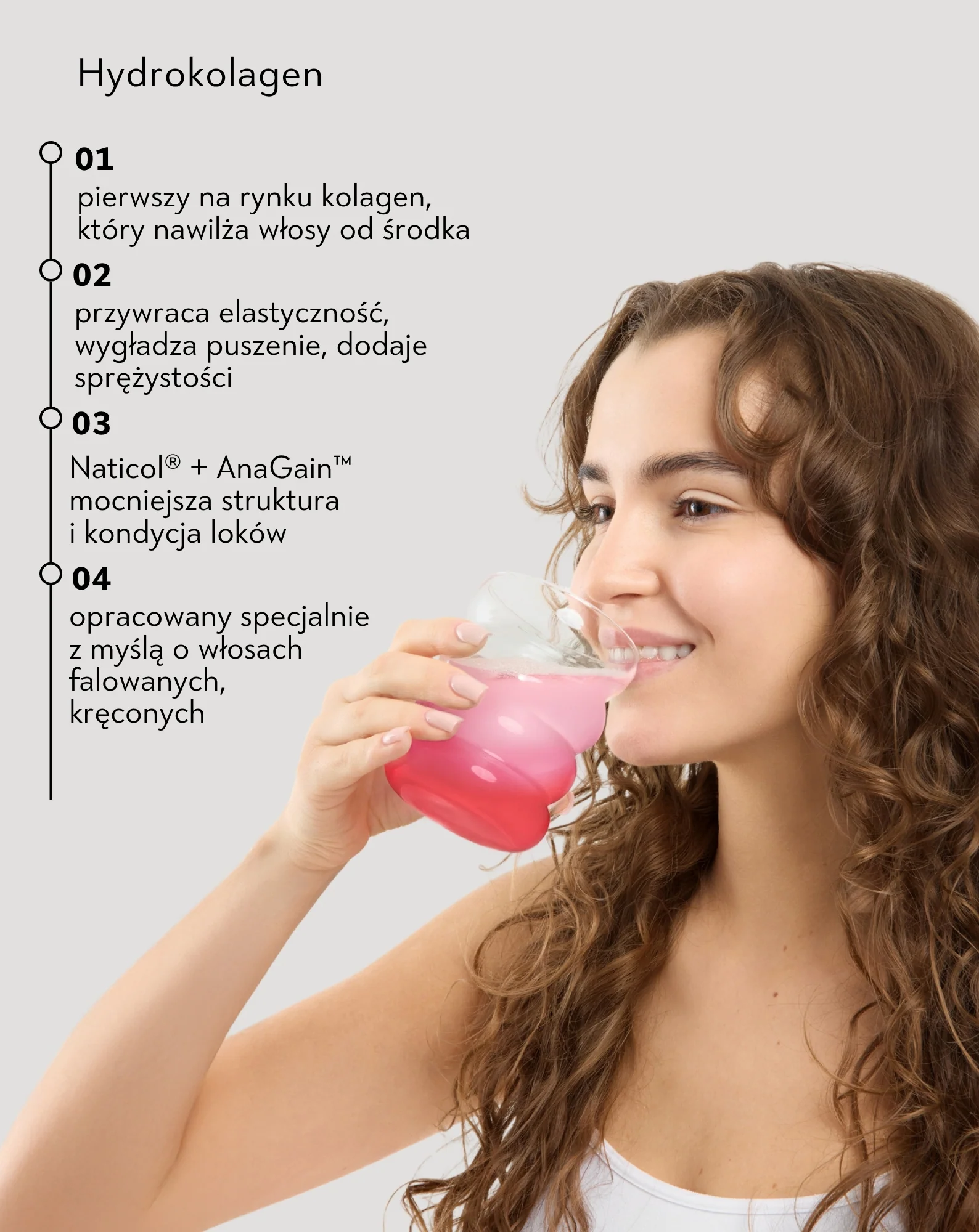 Kolagen do picia w proszku hydrolizowany Naticol na porost włosów z biotyną Hydrokolagen Twisty, kuracja 30 dni - Image 3