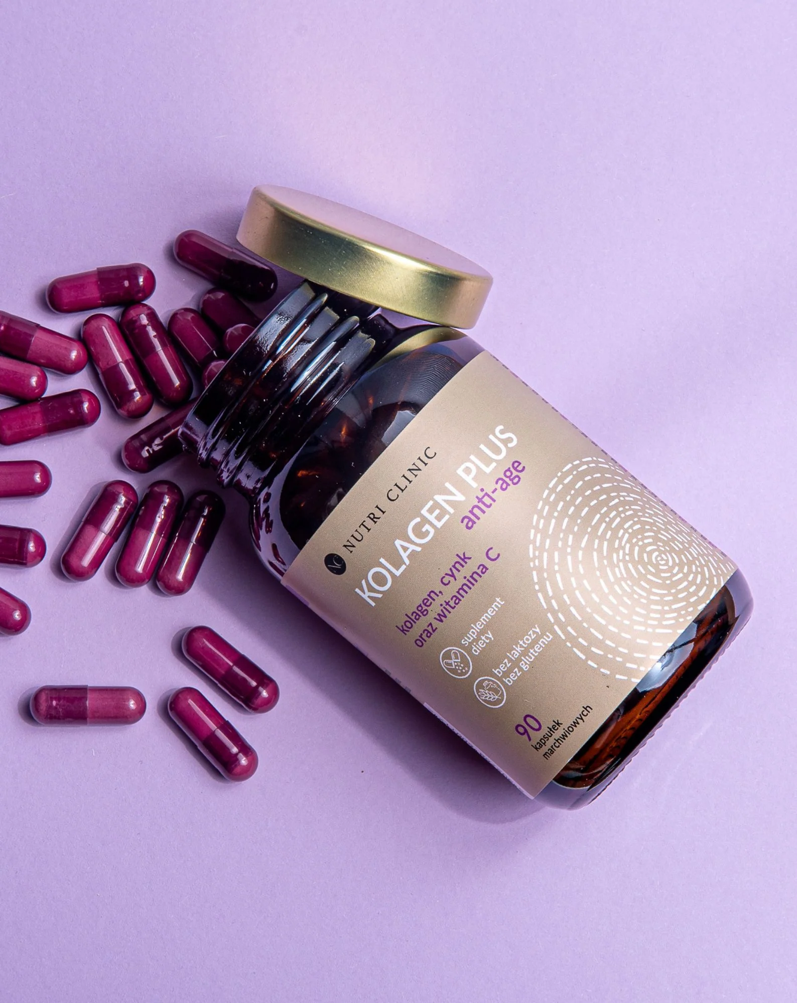 Kolagen plus anti-age kapsułki z kolagenem cynkiem i witaminą C Nutri Clinic 90 kapsułek - Image 2