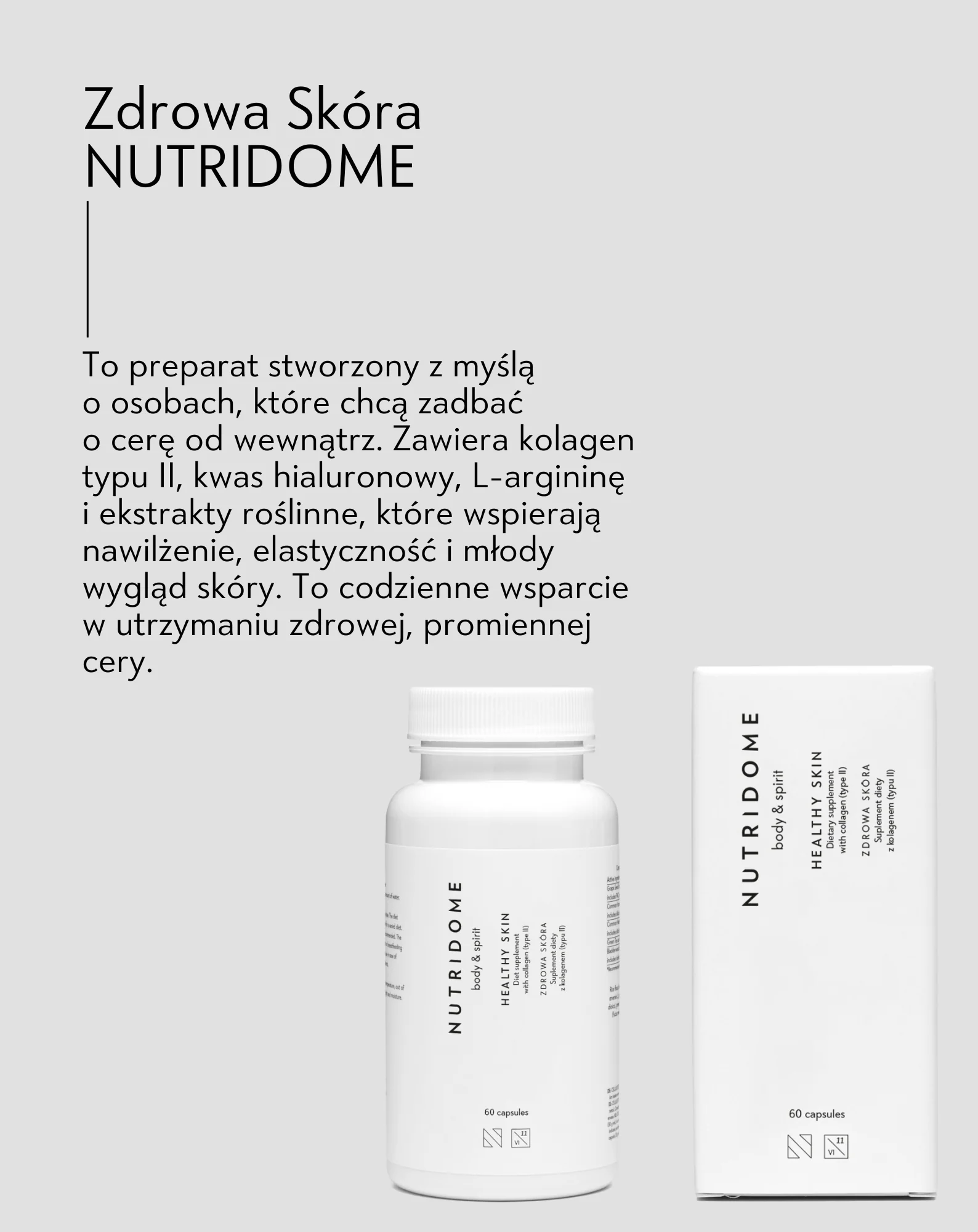 Kolagen tabletki z kolagenem typu II Zdrowa skóra Nutridome 60 kapsułek - Image 4