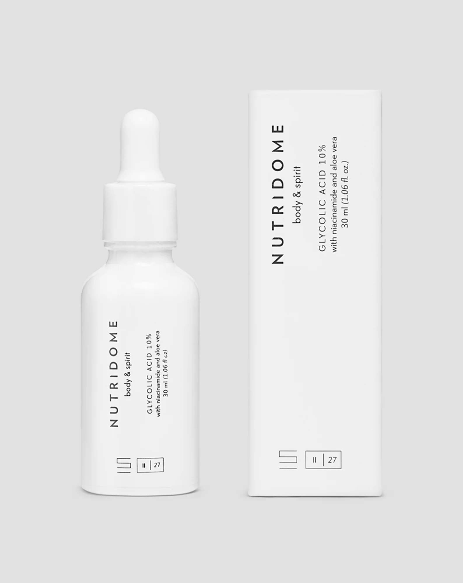 Kwas glikolowy 10% z niacynamidem i aloesem, regenerujące serum wyrównujące koloryt Nutridome - Image 3