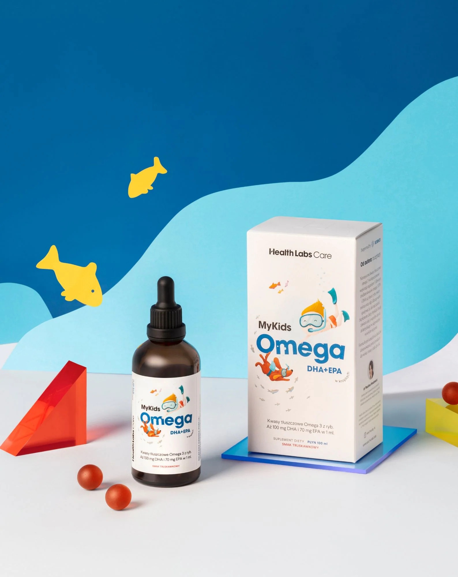 Kwasy omega-3 EPA i DHA w kroplach dla dzieci MyKids Omega Health Labs Care - Image 2