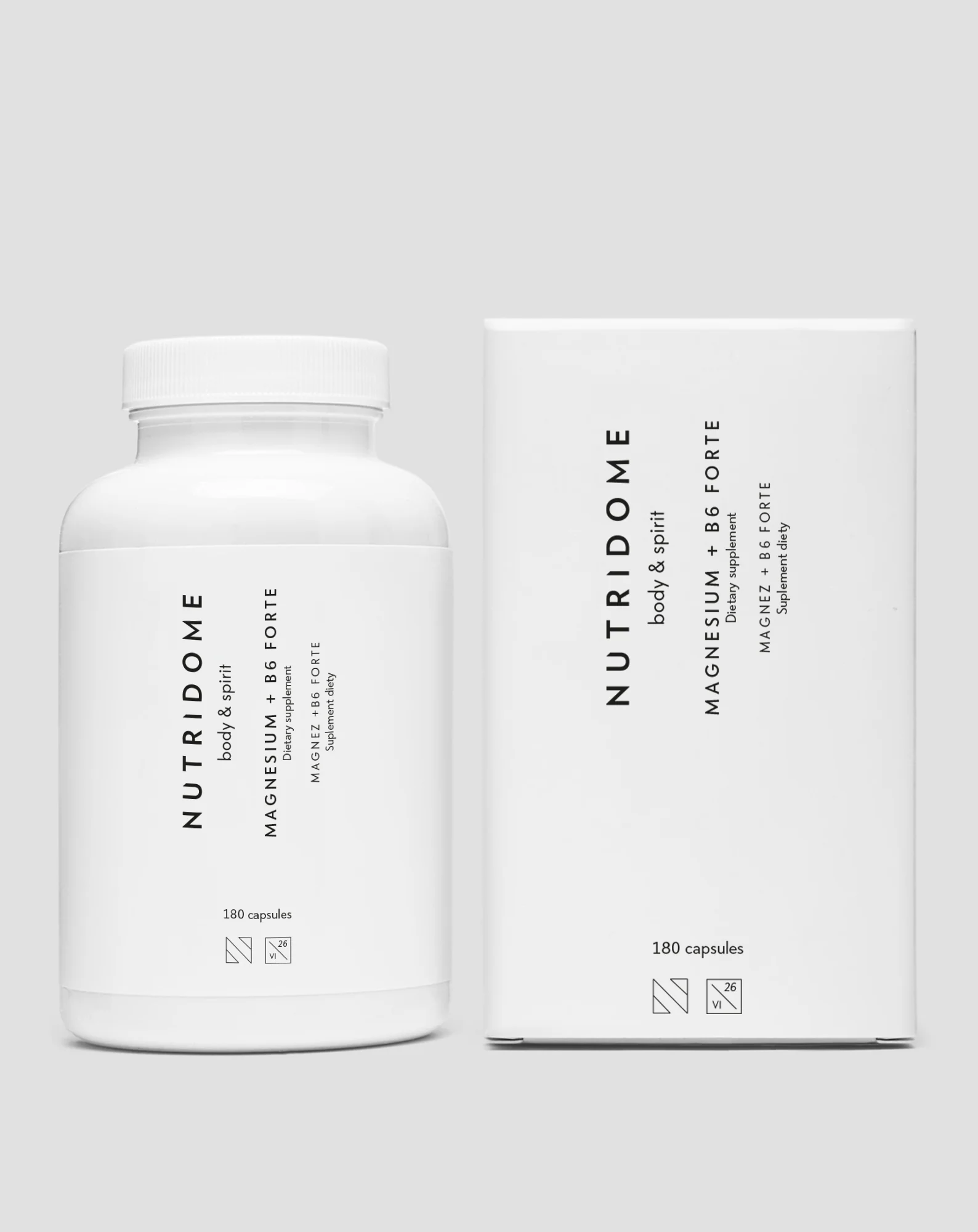 Magnez + B6 Forte cytrynian magnezu na skurcze nóg, łydek, zmęczenie i stres Nutridome 180 kapsułek - Image 7