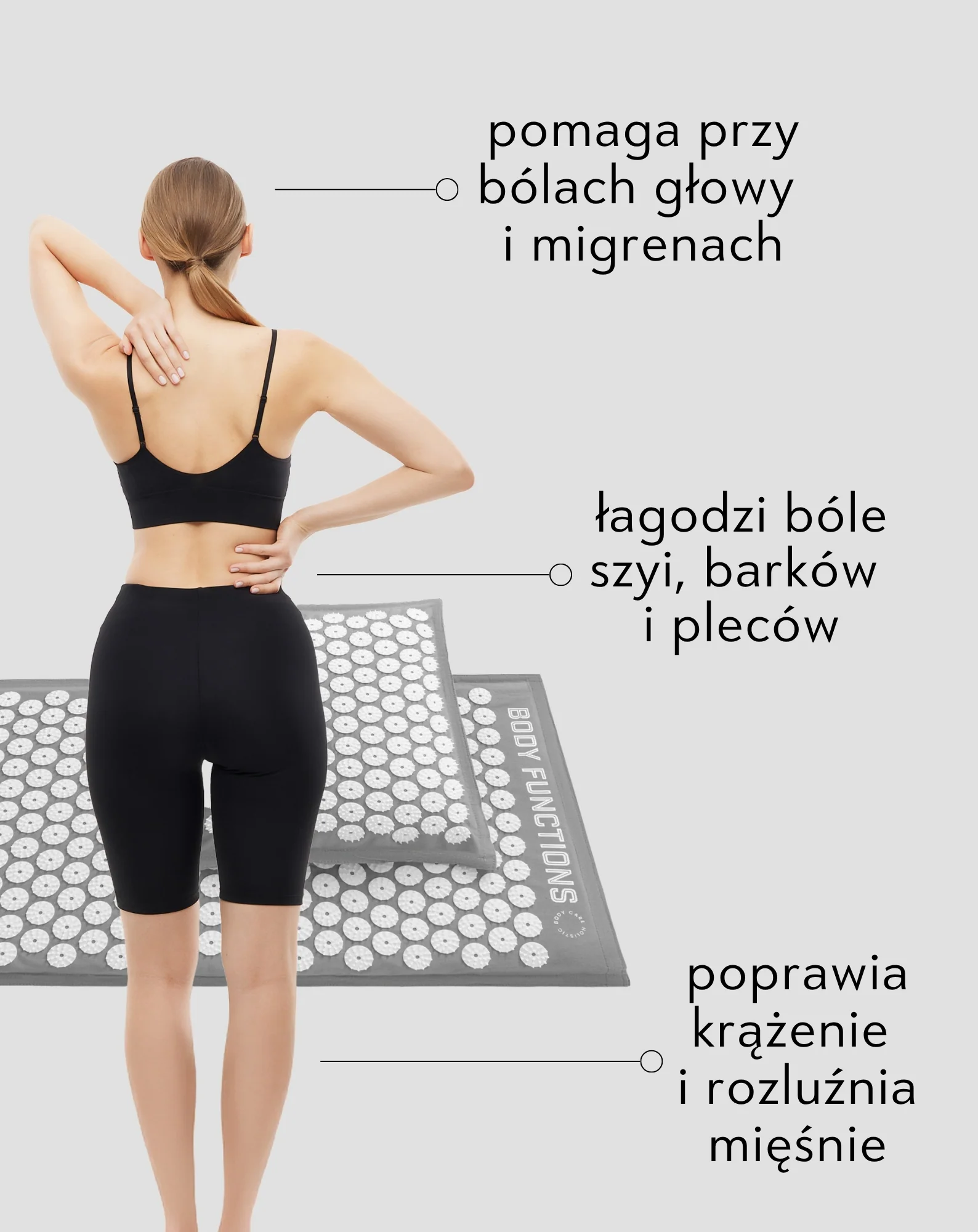 Mata do akupresury z kolcami i poduszką duża Body Functions - Image 3