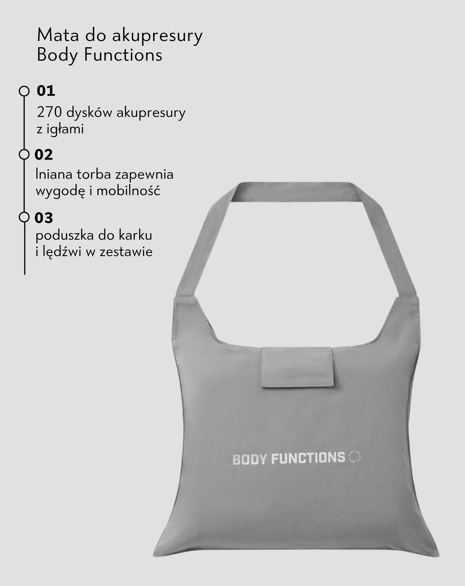 Mata do akupresury z kolcami i poduszką duża Body Functions - Image 5