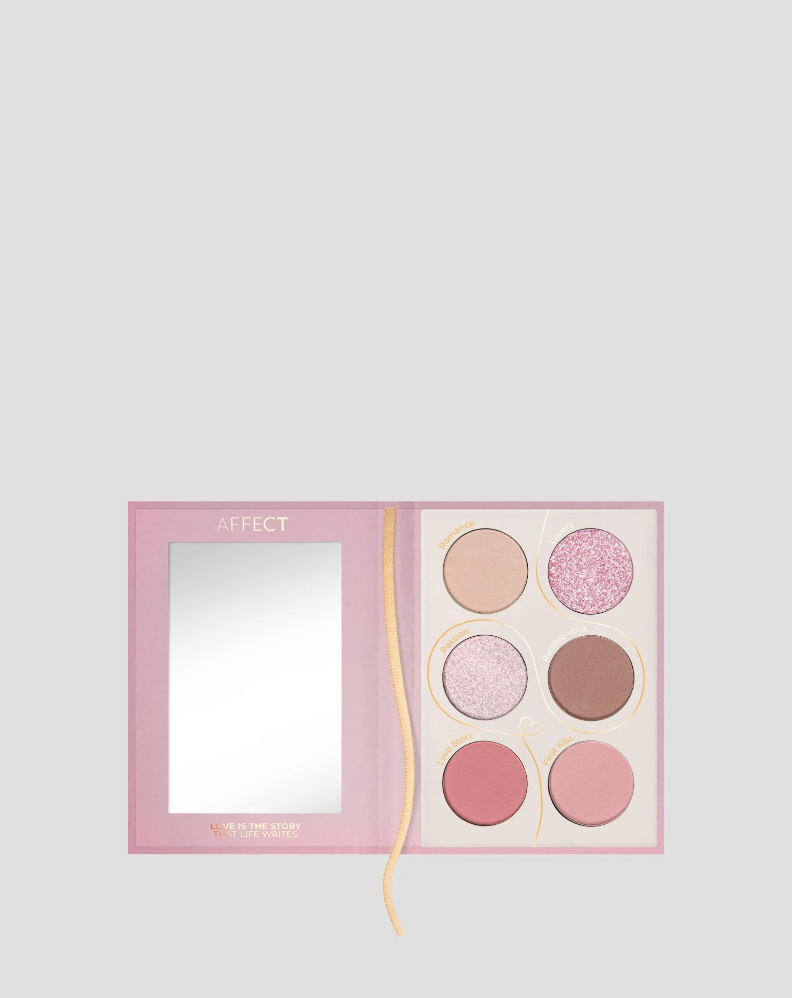 Mini paleta cieni do oczu z odcieniami różu, brązu i opalizujących błysków Love Story Affect - Image 4