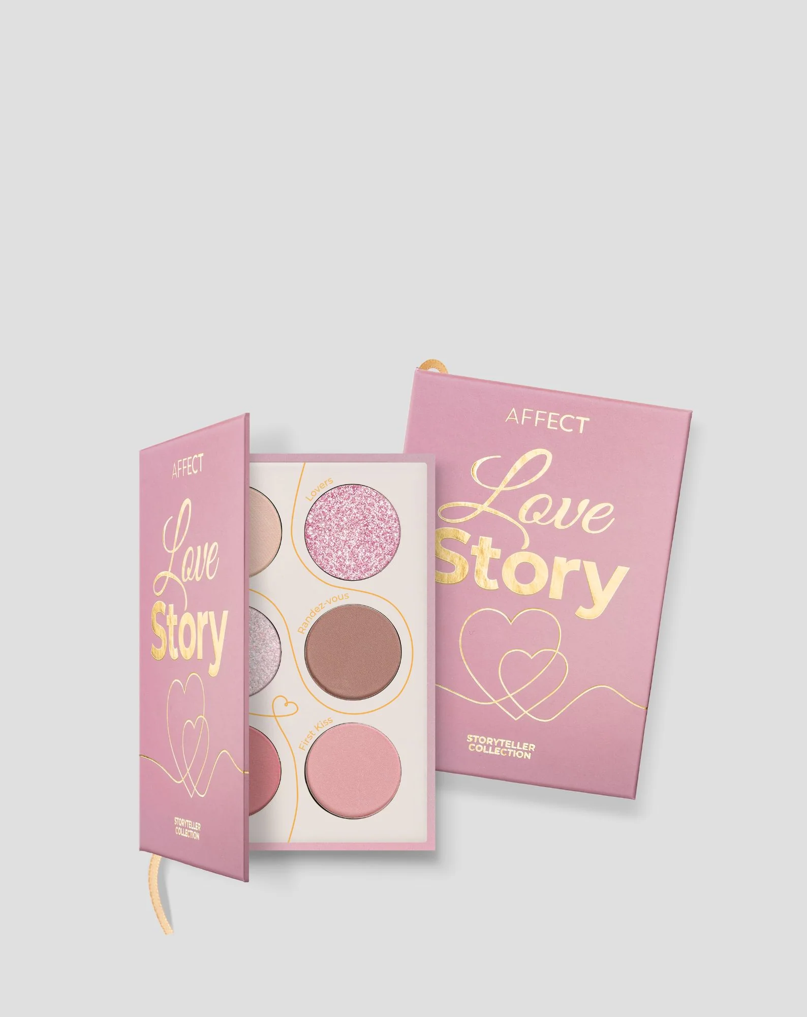 Mini paleta cieni do oczu z odcieniami różu, brązu i opalizujących błysków Love Story Affect - Image 5