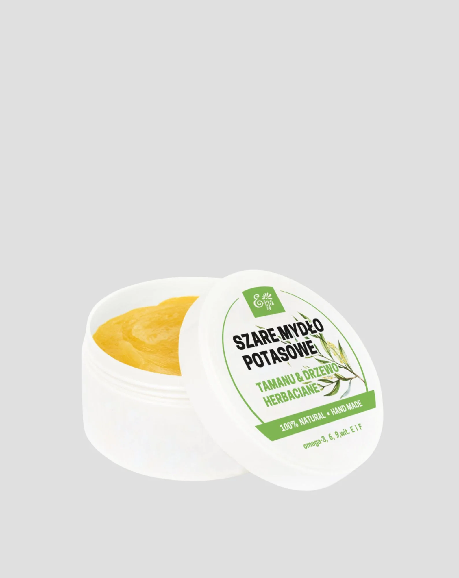 Naturalne szare mydło z olejem tamanu i olejkiem z drzewa herbacianego Etja - Image 2