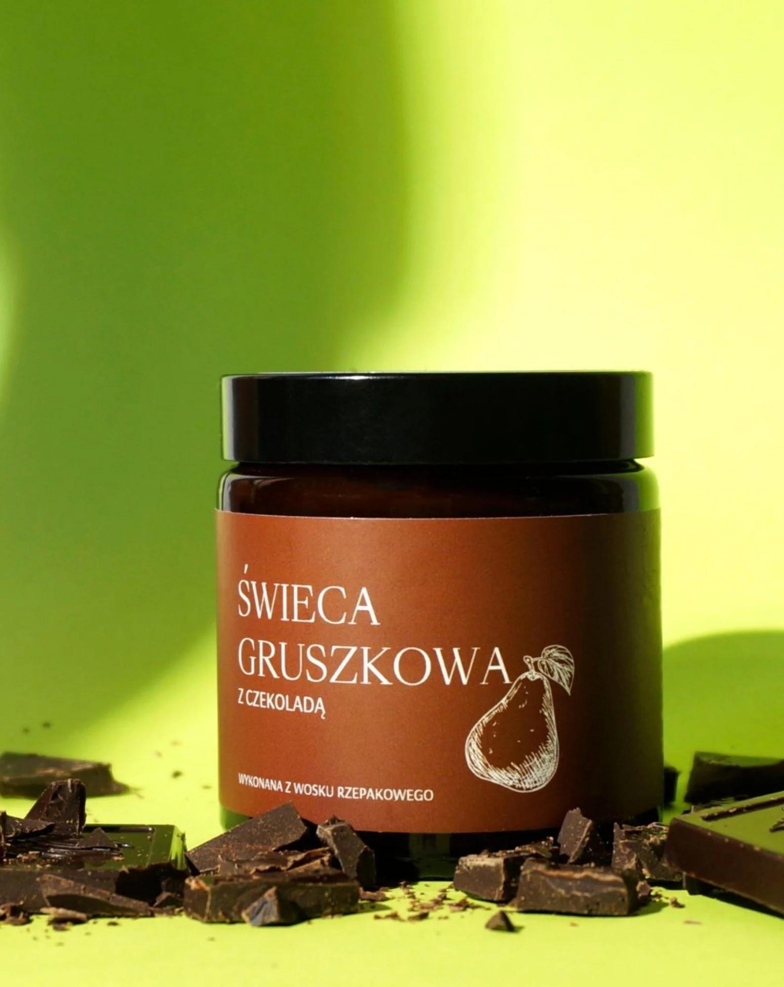 Naturalna świeca z wosku rzepakowego o zapachu gruszki z czekoladą Mglife - Image 3
