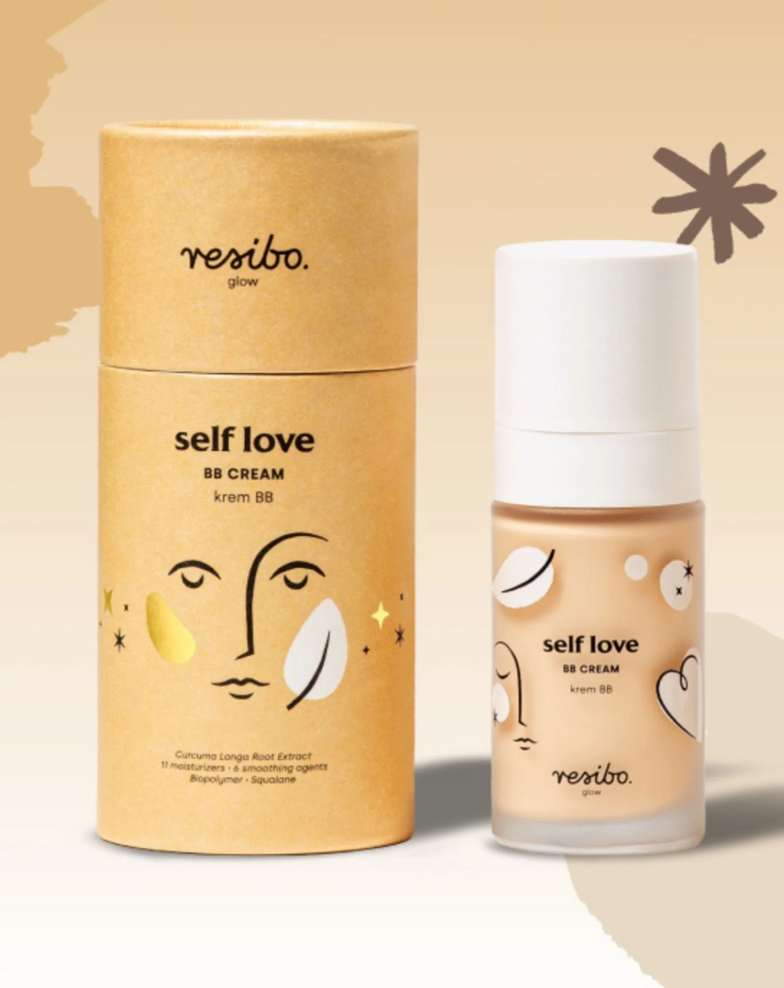Naturalny i ekologiczny krem BB Self Love do twarzy w odcieniu Light Beige 30 ml Resibo - Image 2