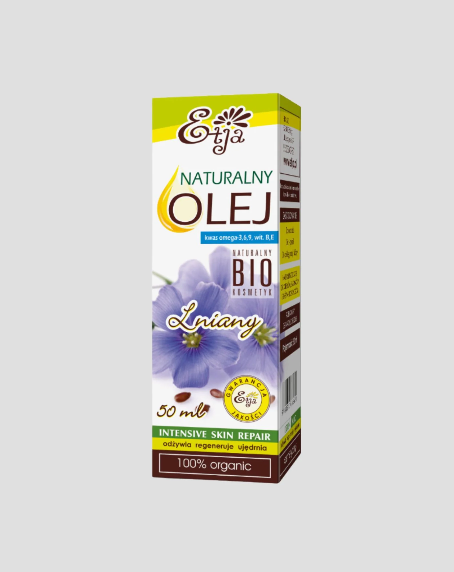Naturalny regerenujący olej lniany BIO tłoczony na zimno Etja - Image 2