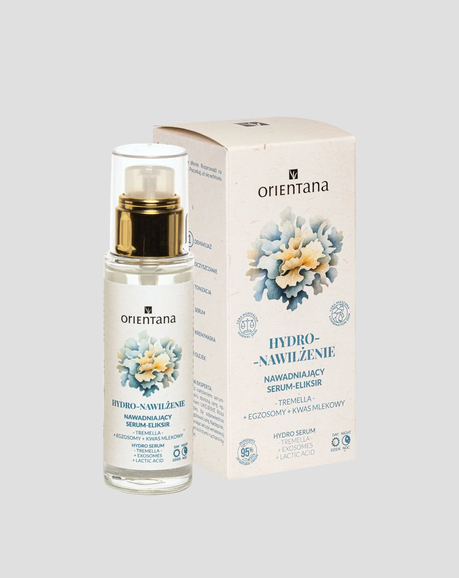 Nawadniający serum-eliksir tremella z egzosomami i kwasem mlekowym Orientana - Image 2