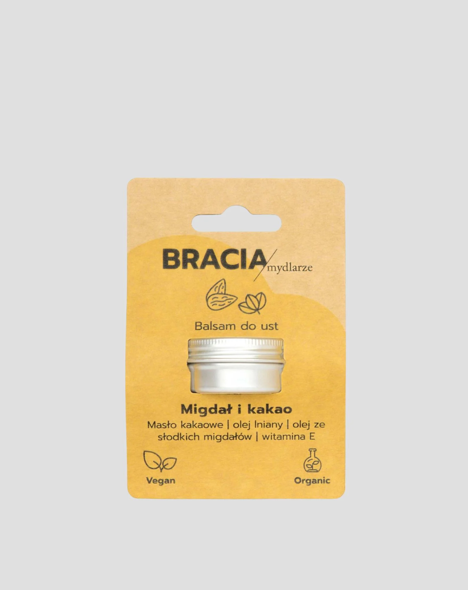 Nawilżający balsam do ust migdał i kakao z witaminą E i olejem lnianym Bracia Mydlarze - Image 3