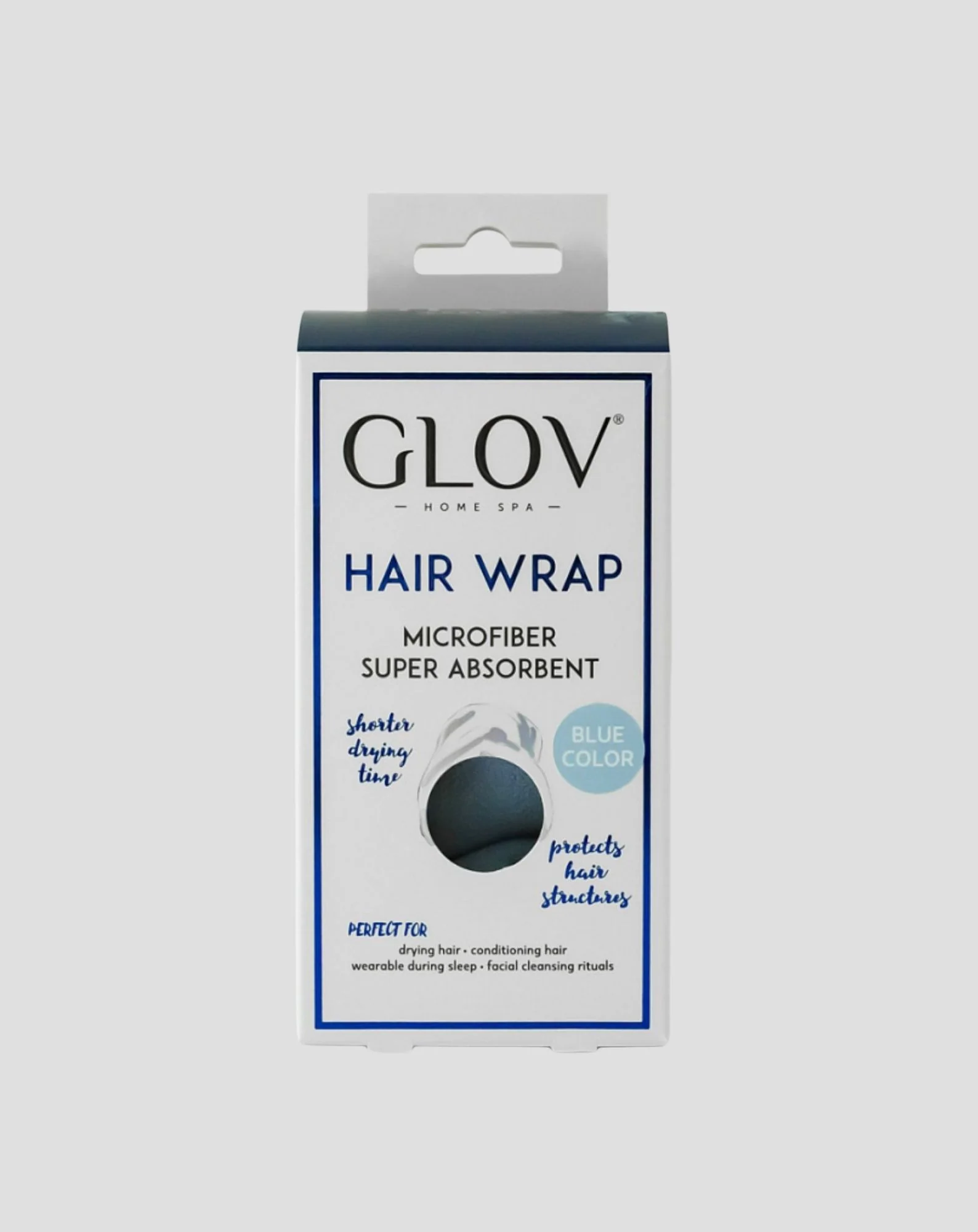 Niebieski turban do włosów skracający czas suszenia do każdego typu włosów Hair Wrap Glov - Image 2