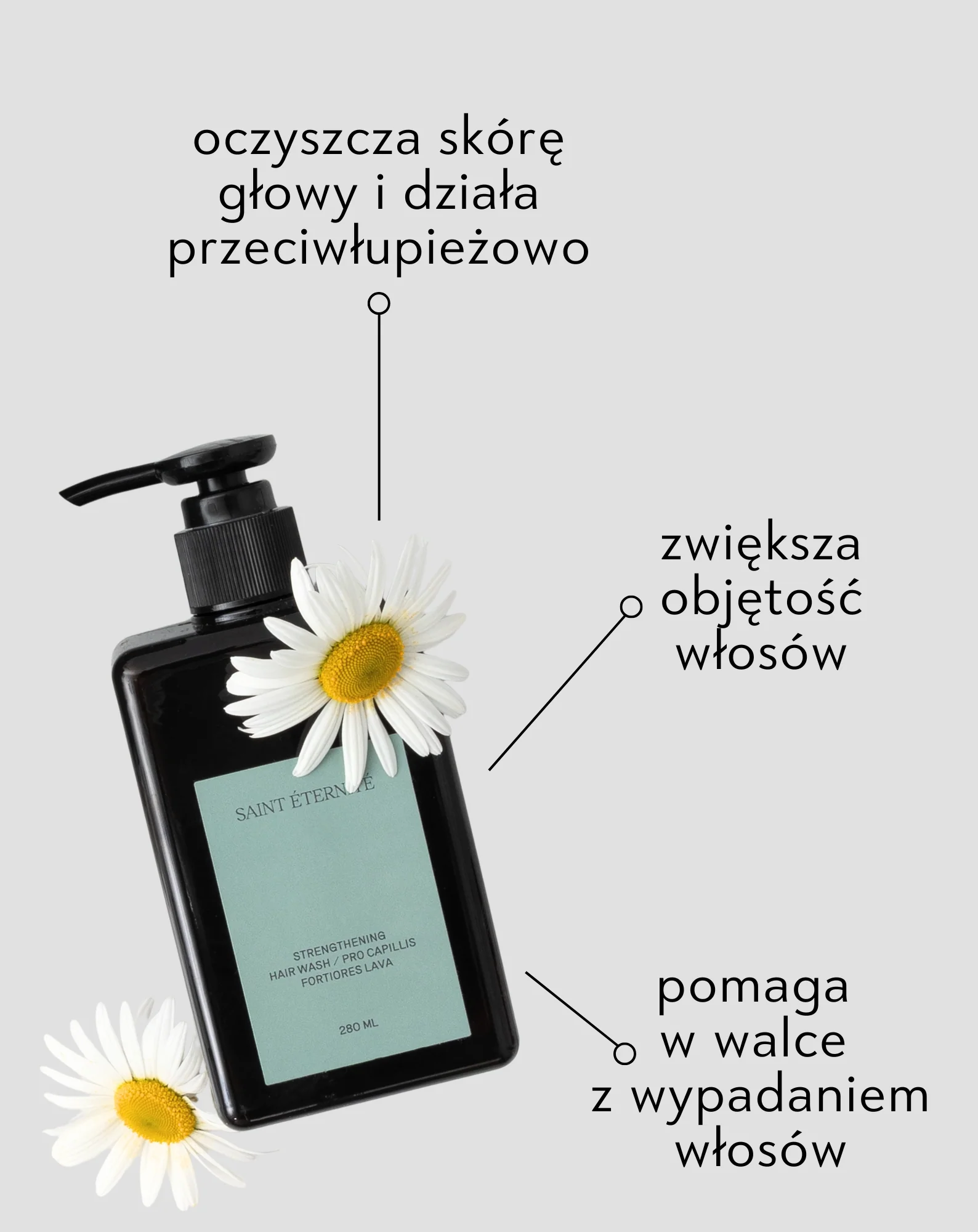 Oczyszczający szampon na wypadanie i porost włosów z rumiankiem Saint Éternité - Image 3