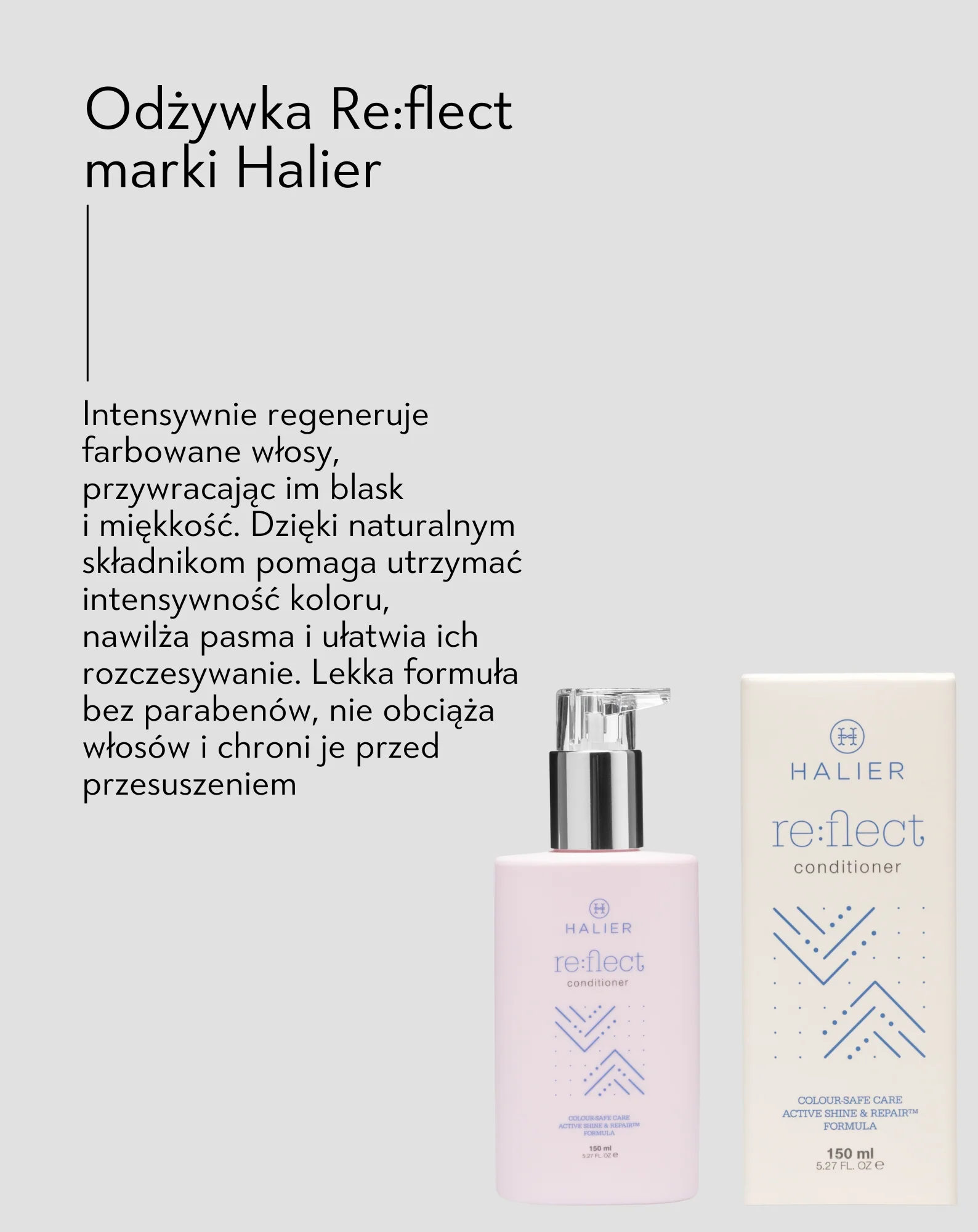 Odżywka do włosów farbowanych utrwalająca kolor Re:Flect 150 ml Halier - Image 3