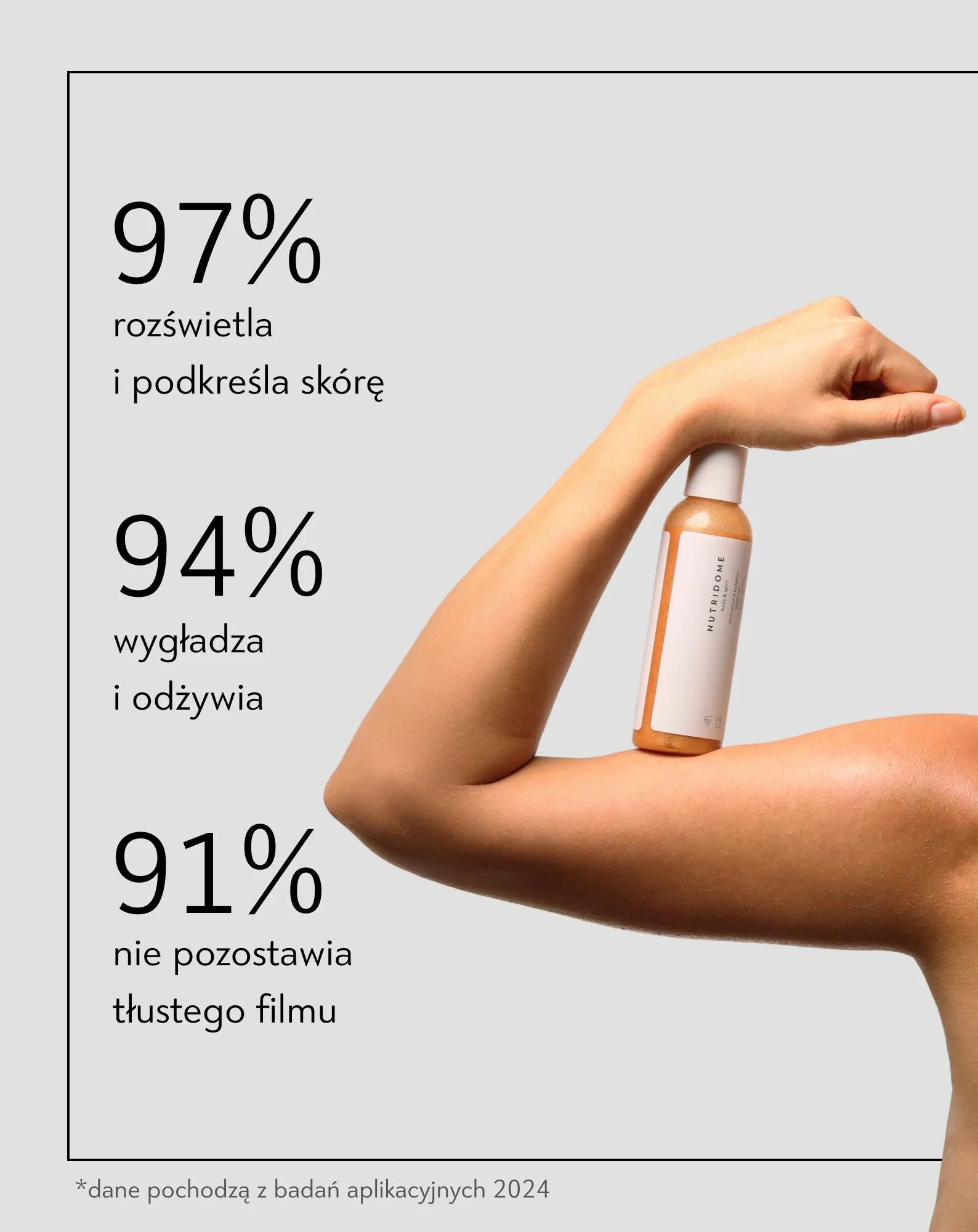 Olejek rozświetlający do ciała z efektem glow z olejem jojoba i olejem arganowym Nutridome - Image 5