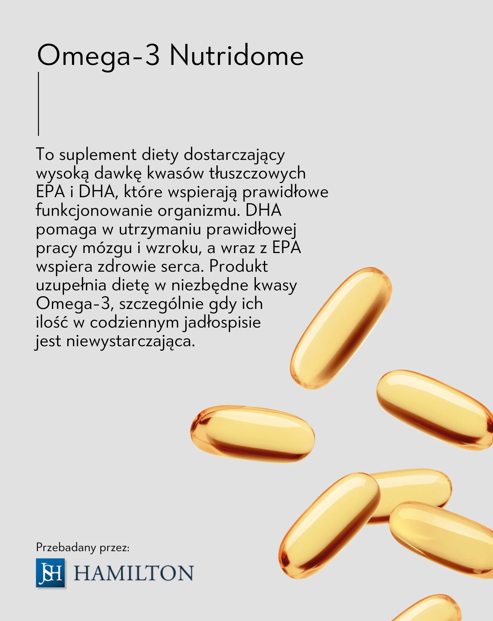 Omega-3 Nutridome na odporność i prawidłowe funkcjonowanie mózgu, serca i widzenia 660 mg EPA 440 mg DHA/dzień 60 szt. - Image 3