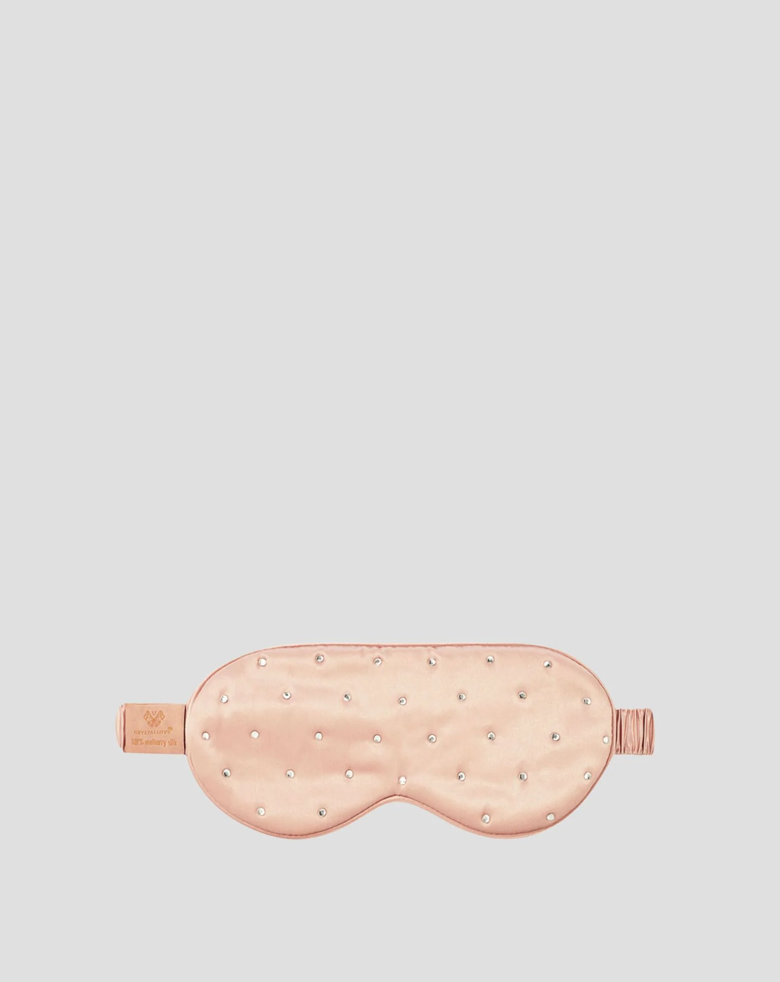 Opaska na oczy do spania z jedwabiu ozdobiona kryształkami – rose gold Crystallove - Image 3