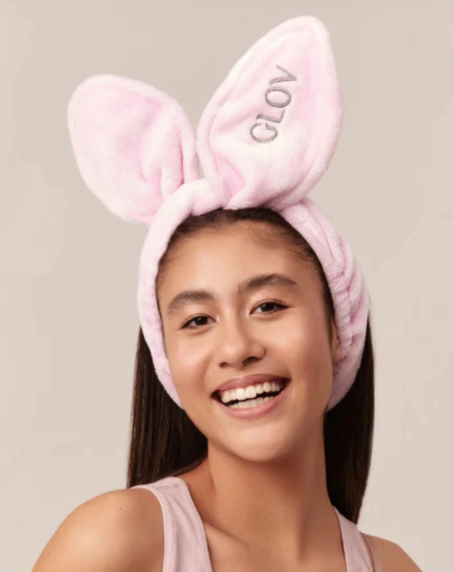 Opaska na włosy ułatwiająca pielęgnację w kształcie króliczych uszu Bunny Ears Pink Glov - Image 2