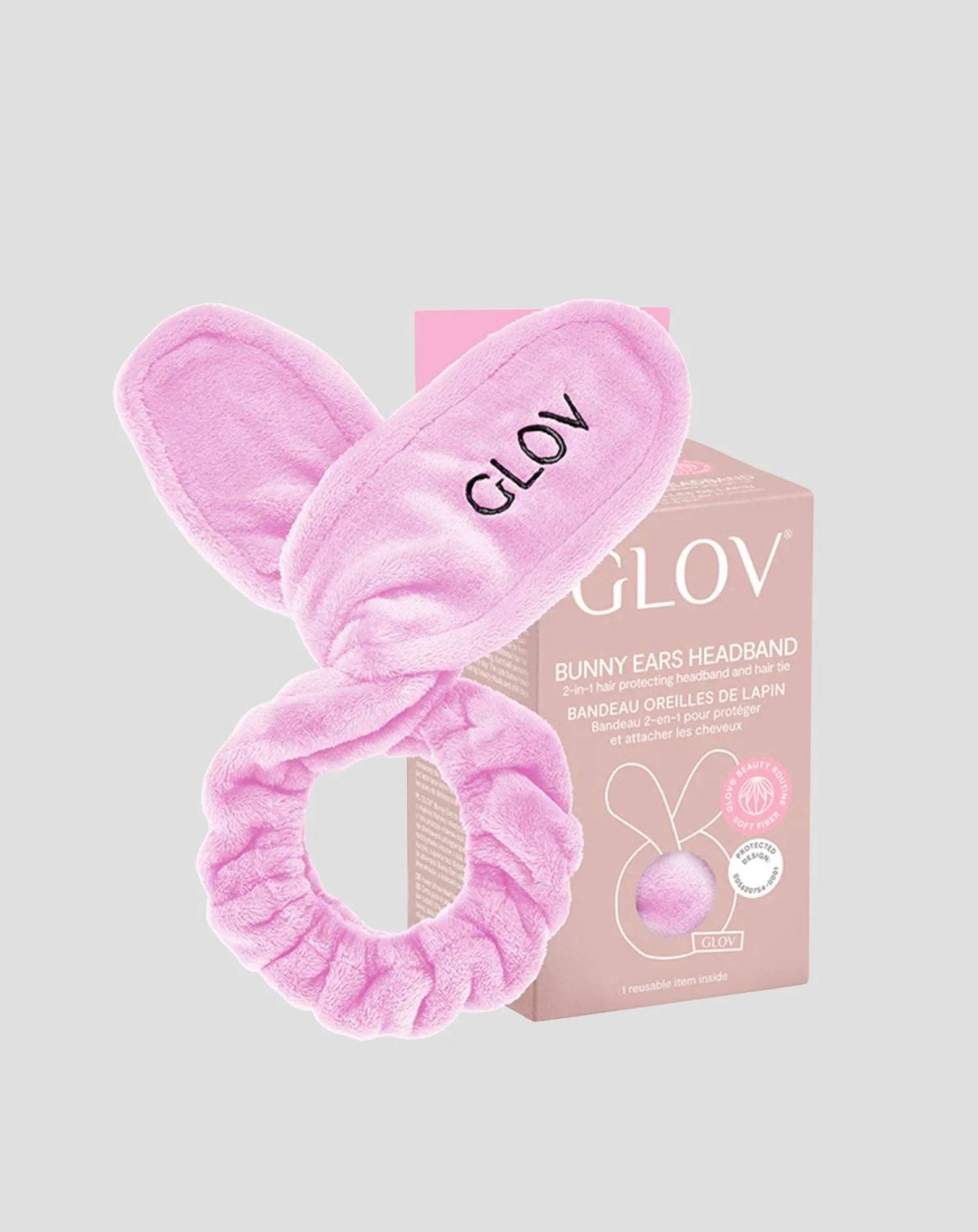 Opaska na włosy ułatwiająca pielęgnację w kształcie króliczych uszu Bunny Ears Pink Glov - Image 3