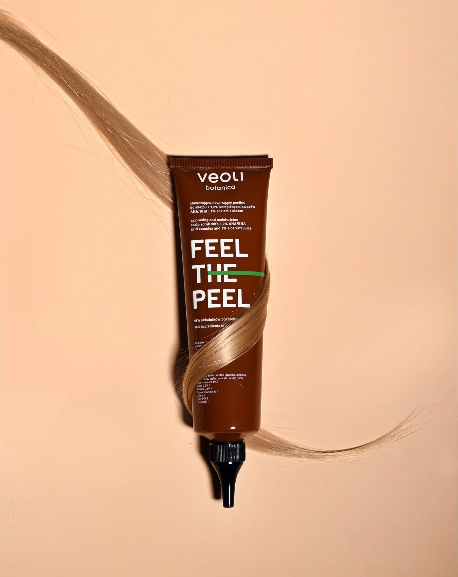Peeling do skalpu Feel the peel z kompleksem kwasów AHA/BHA i sokiem z aloesu Veoli Botanica - Image 4