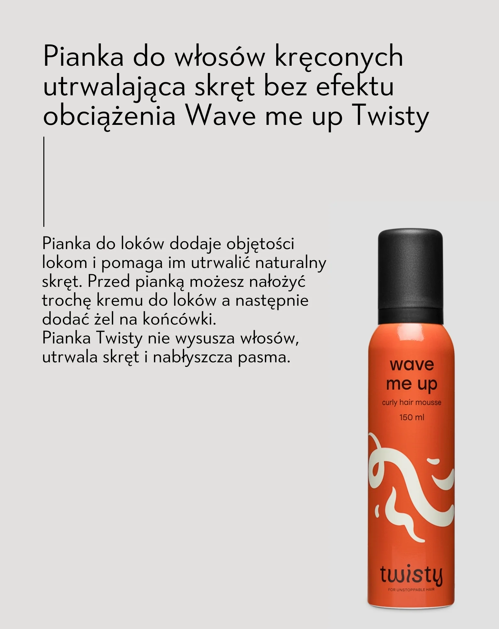 Pianka do włosów kręconych utrwalająca skręt bez efektu obciążenia Wave me up Twisty - Image 6