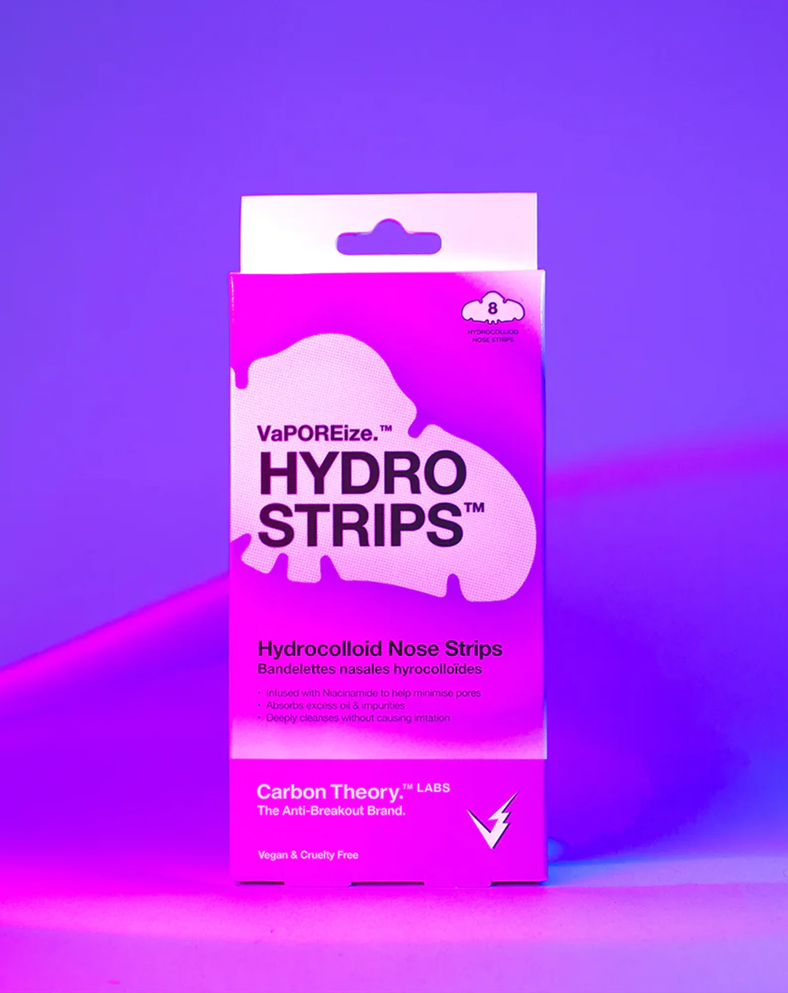 Plastry na nos usuwające nadmiar sebum z niacynamidem VaPOREise Hydro Strips Carbon Theory - Image 3