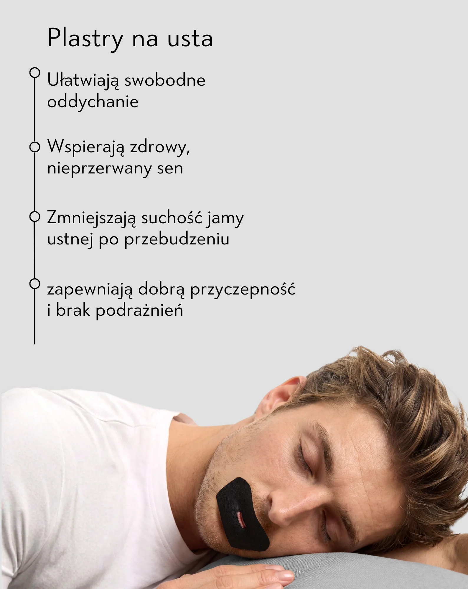 Plastry na usta przeciw chrapaniu z naturalnego jedwabiu bambusowego Nutridome 30 szt. - Image 3