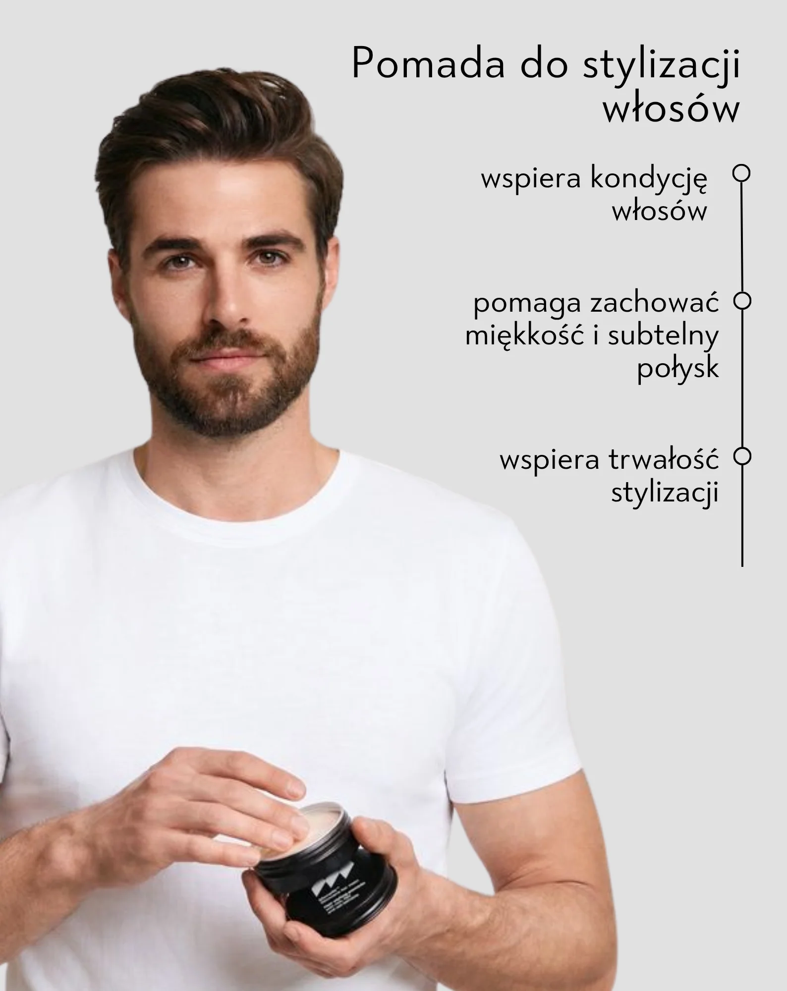 Pomada do stylizacji włosów do modelowania i utrwalania fryzury dla mężczyzn Monolit 55 g - Image 2