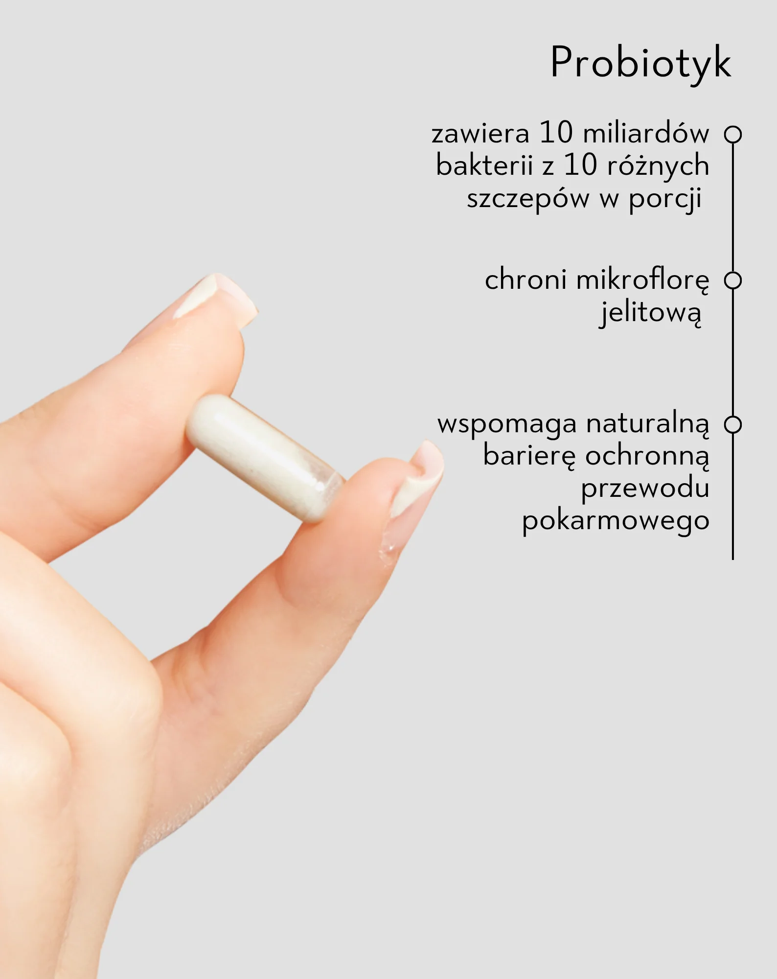 Probiotyk z 10 mld bakterii kwasu mlekowego i błonnikiem PRO 10 BIOTIC Nutridome 60 kapsułek - Image 2