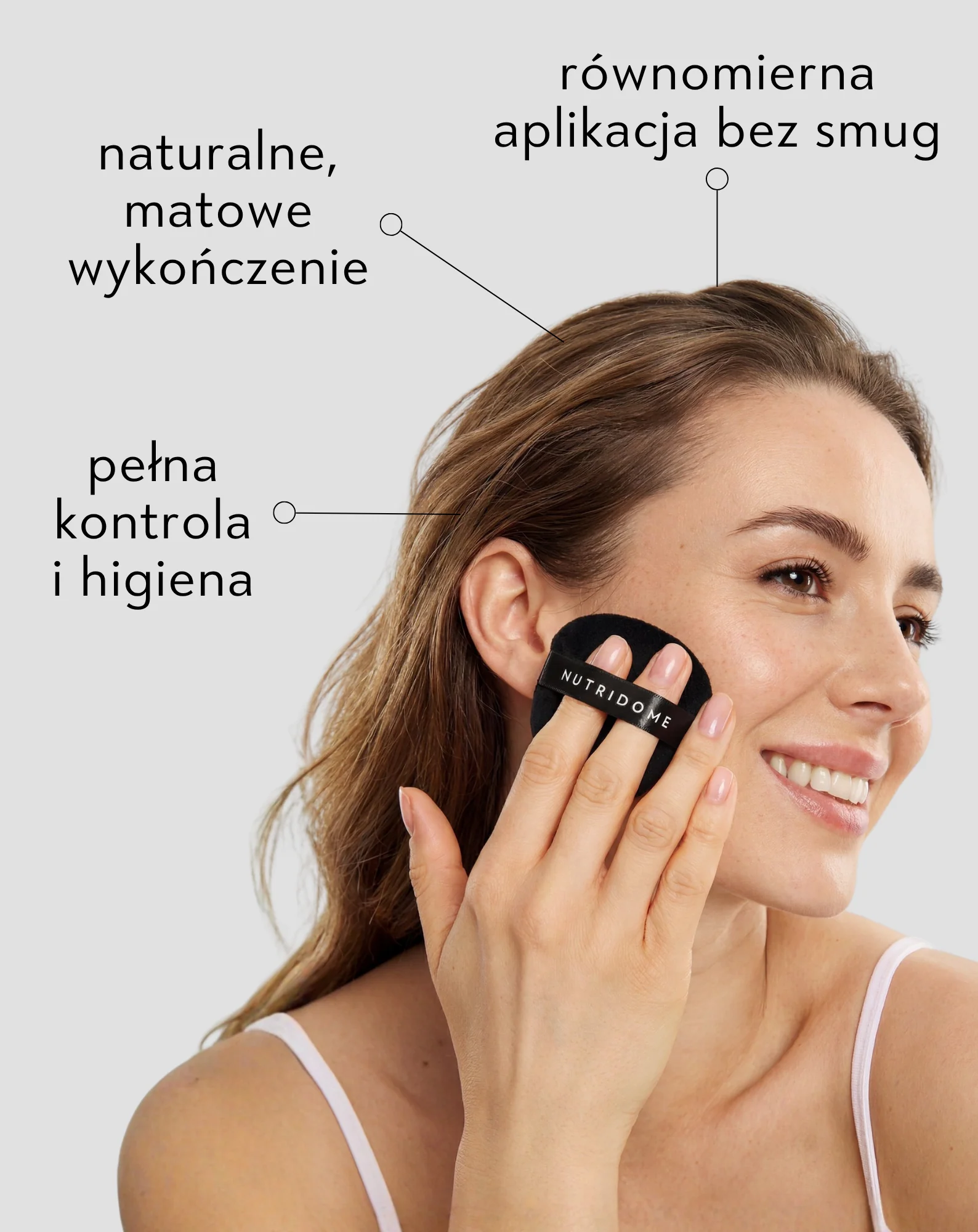 Puszki do pudru do precyzyjnej aplikacji makijażu, zestaw 3 szt. wielokrotnego użytku Nutridome - Image 2