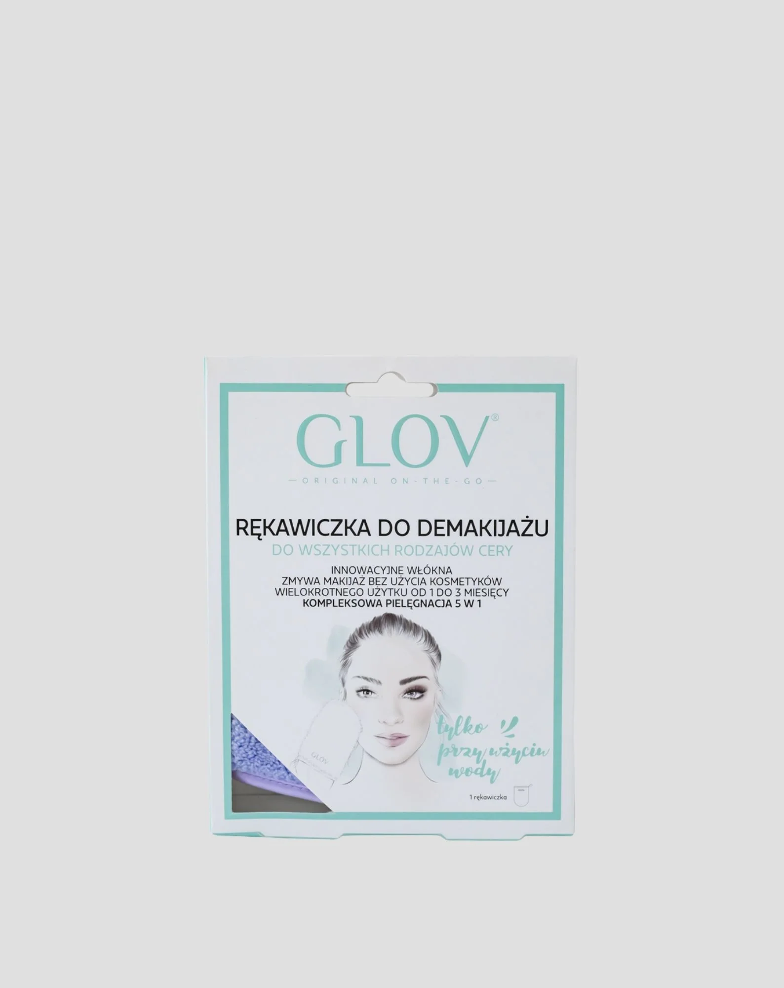 Rękawica do demakijażu i oczyszczania twarzy wielorazowego użytku On-The-Go Ivory Glov - Image 3