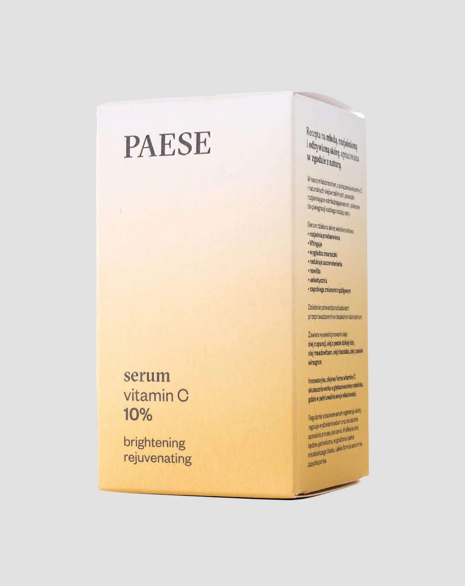 Rozświetlające serum do twarzy z witaminą C 10% redukujące zmarszczki Paese - Image 3