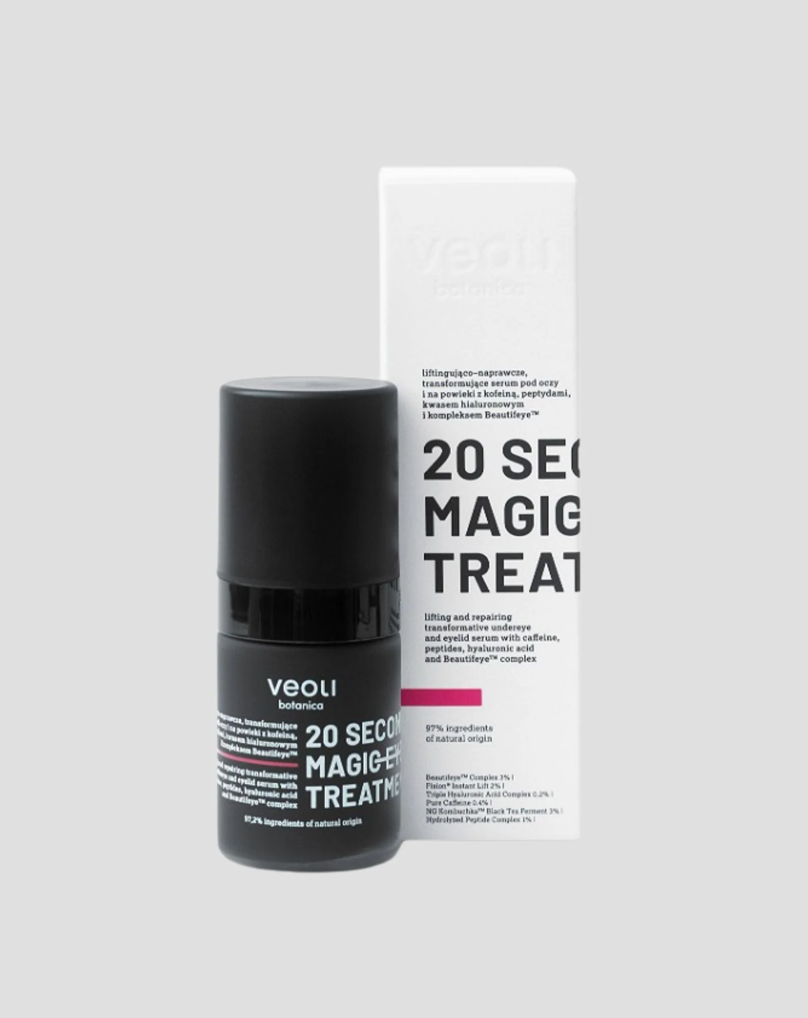 Serum liftingujące pod oczy i na powieki z kofeiną 20 seconds magic eye treatment Veoli Botanica - Image 2