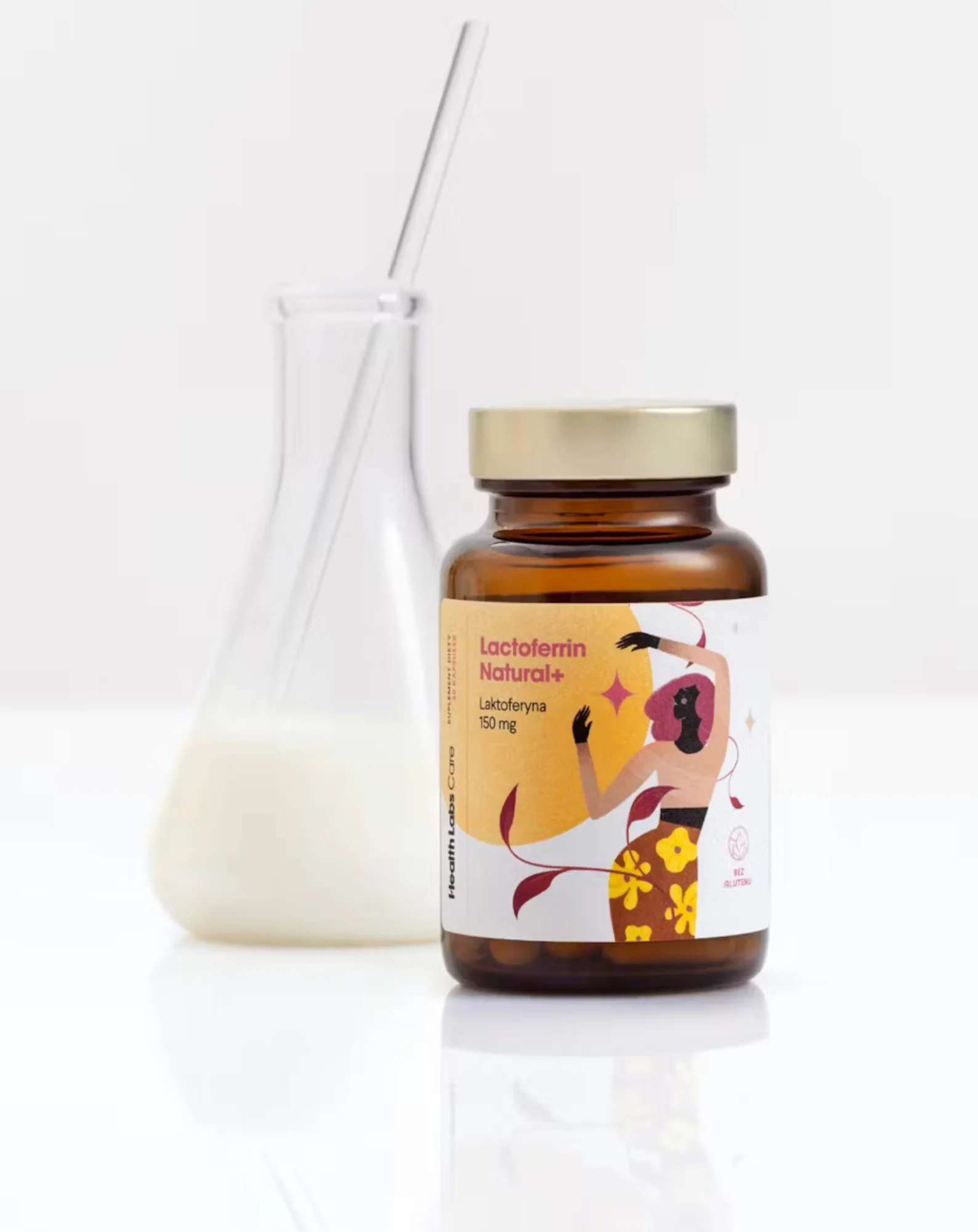 Suplement diety z laktoferyną 150 mg z mleka krowiego Lactoferrin Natural+ Health Labs Care 30 kapsułek - Image 3