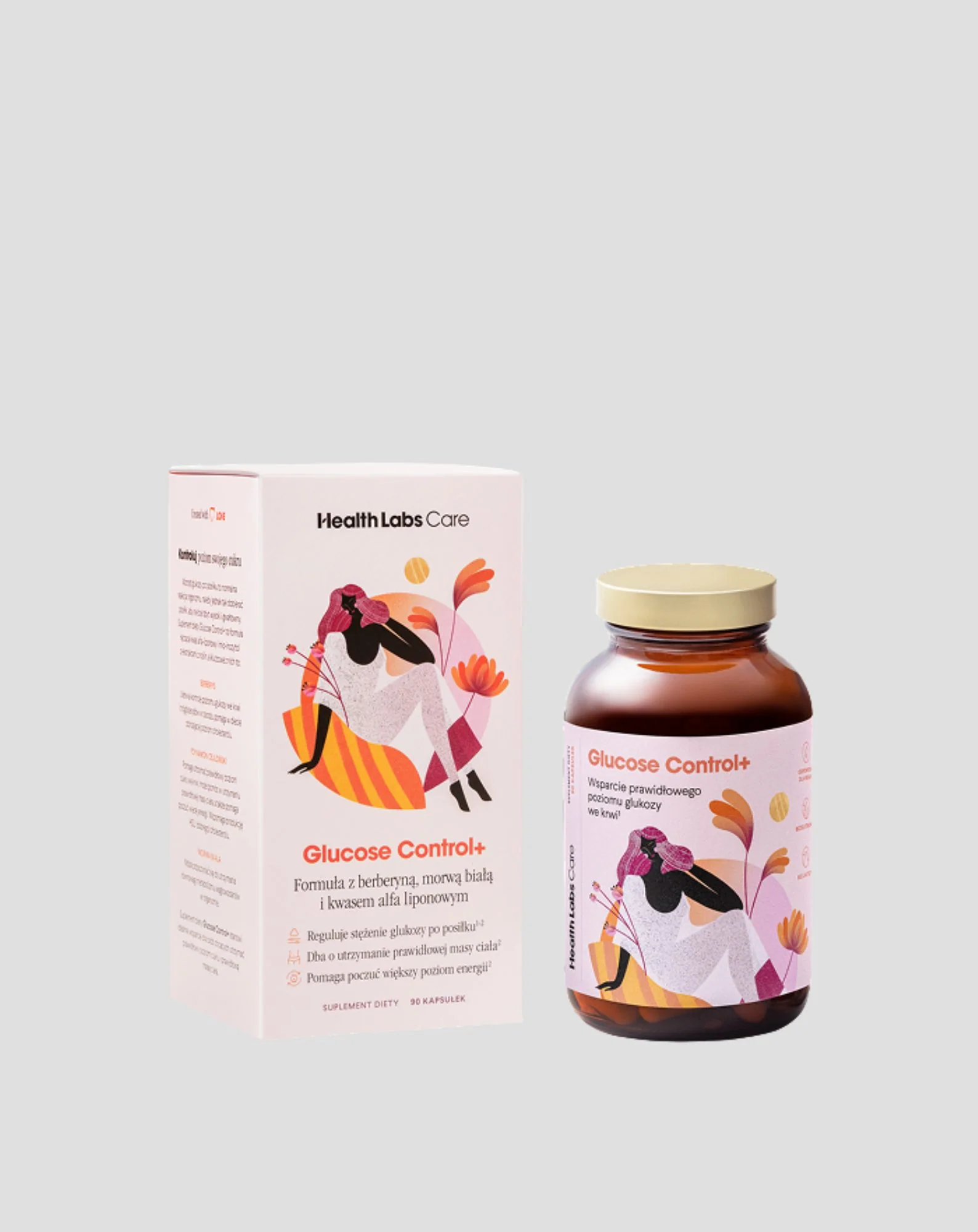 Suplement wspierający kontrolę poziomu cukru we krwi Glucose Control+ Health Labs Care 90 kapsułek - Image 3