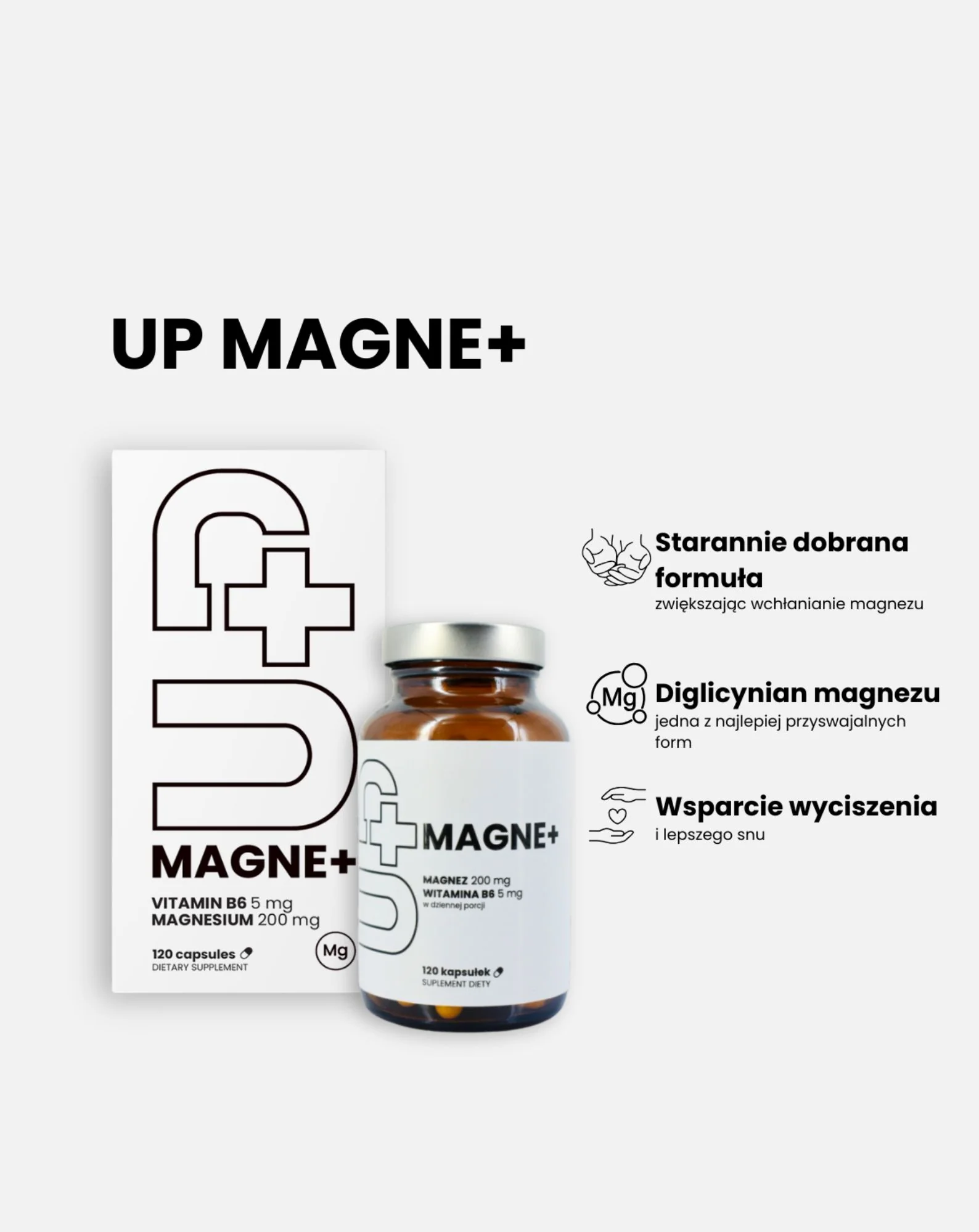 Suplement Up Magne + magnez z aktywną formą witaminy B6 UP Health Pharma 120 kapsułek - Image 3