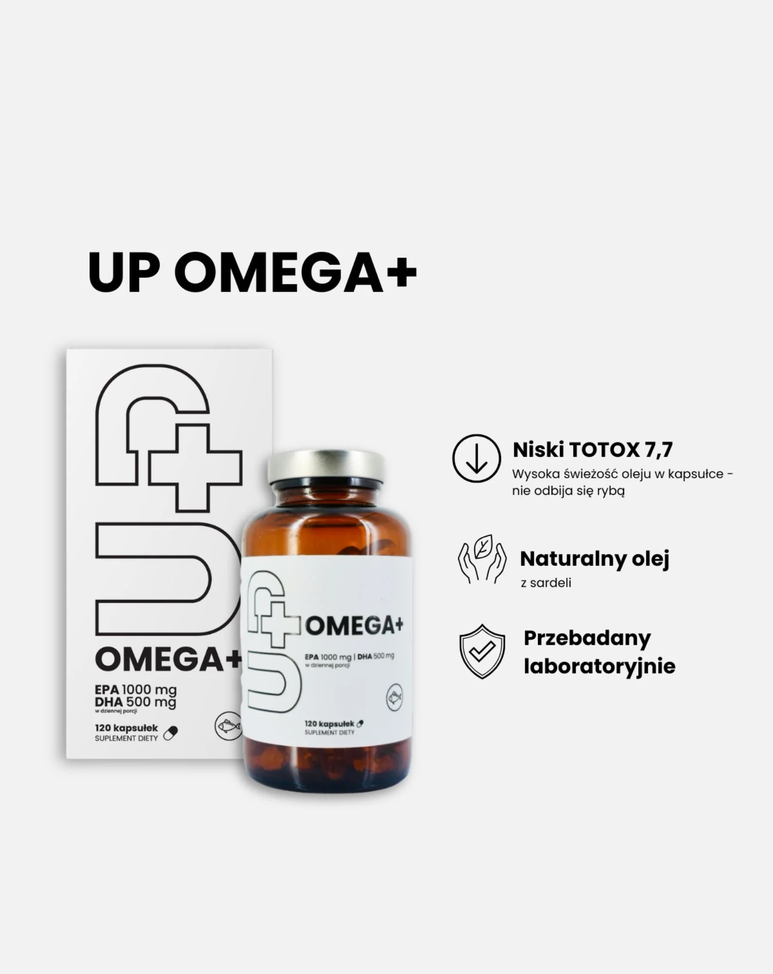 Suplement Up Omega+ UP Nienasycone kwasy tłuszczowe Omega-3 Health Pharma 120 kapsułek - Image 3