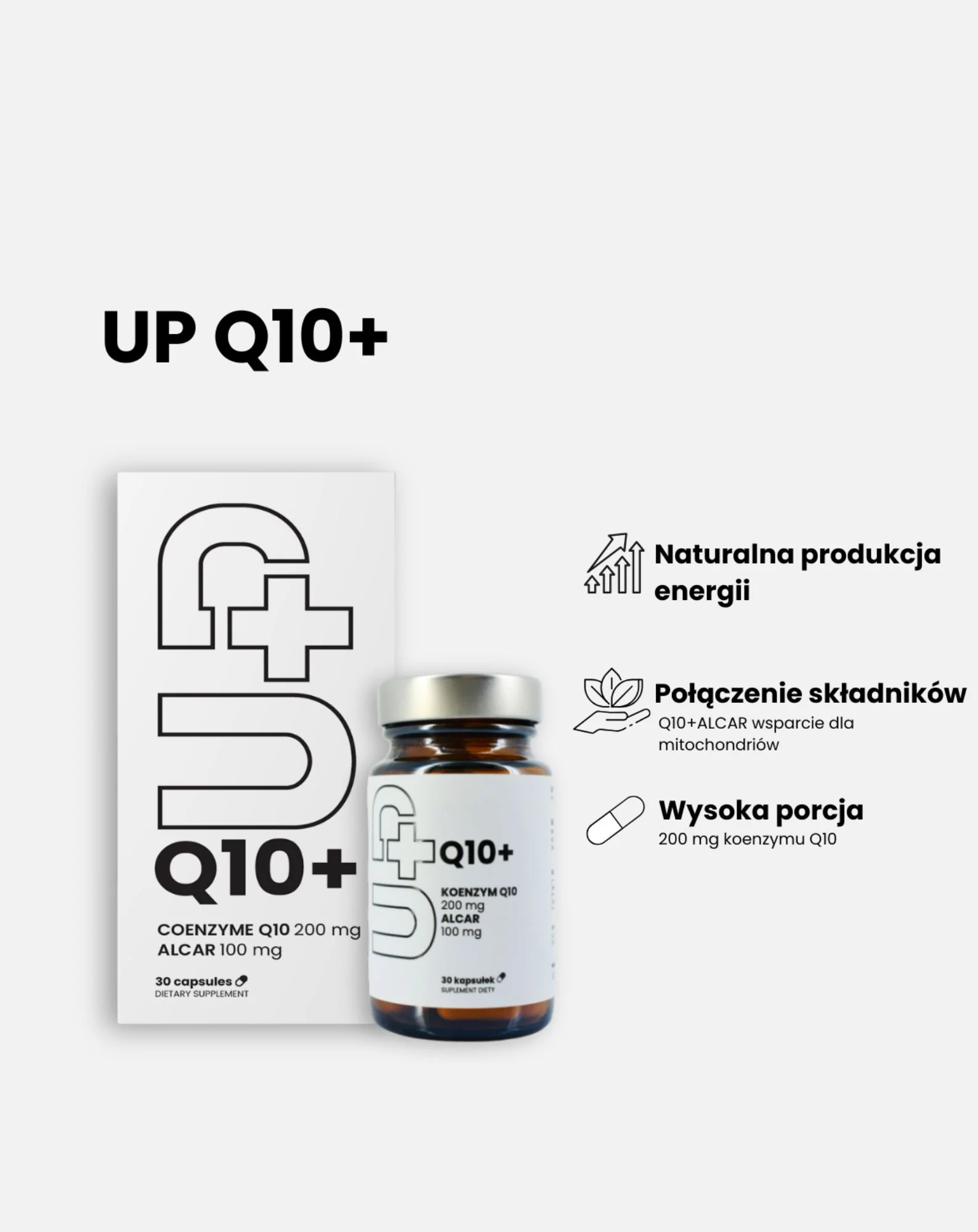 Suplement UP Q10+ Koenzym Q10 z Acetylo-L-karnityną  30 kapsułek UP Health Pharma - Image 3