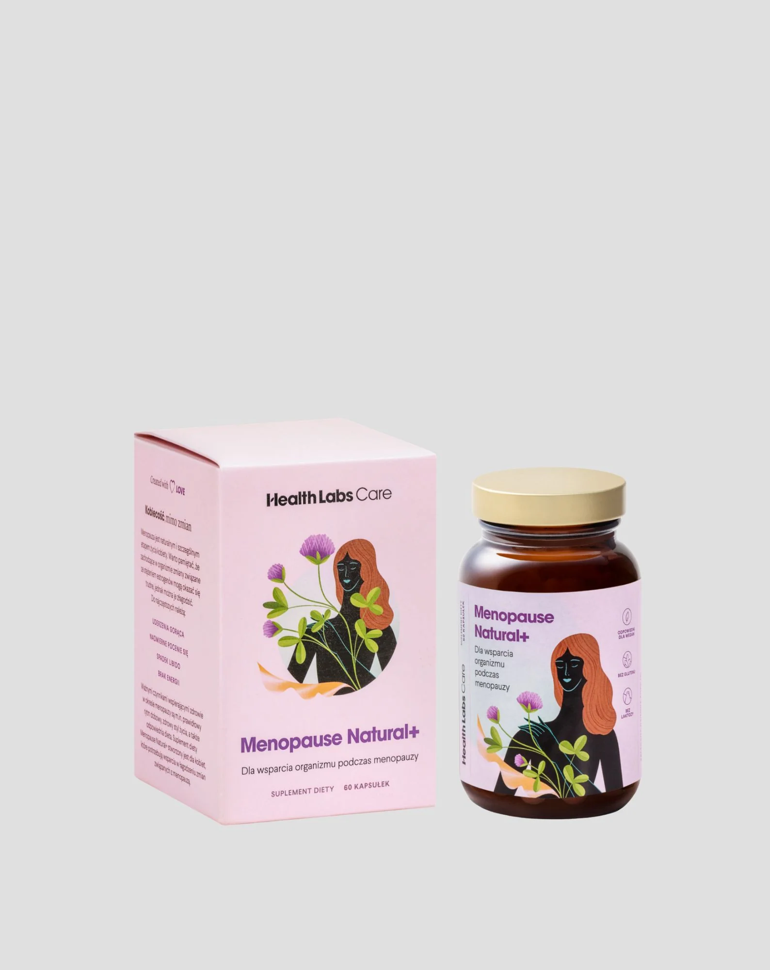 Suplement wspierający kobiety podczas menopauzy Menopause Natural+ Health Labs Care 60 kapsułek - Image 2
