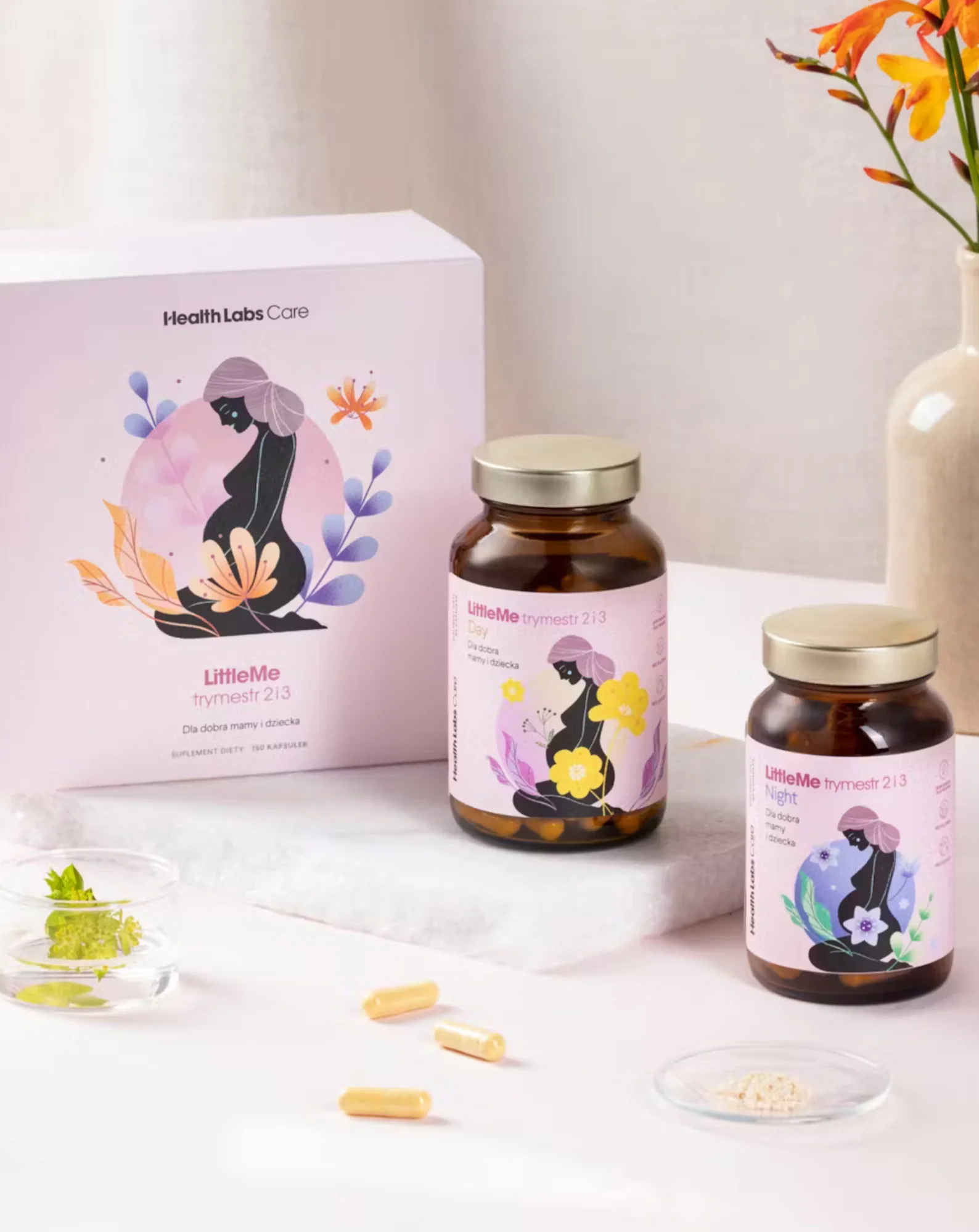 Suplement wspierający prawidłowy rozwój ciąży LittleMe trymestr 2 i 3 Health Labs Care 150 kapsułek - Image 3