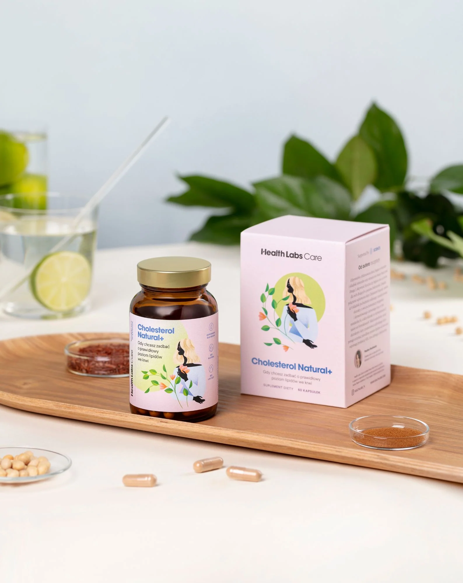 Suplement wspierający przy wysokim cholesterolu z monakoliną K Cholesterol Natural+ Health Labs Care 60 kapsułek - Image 2