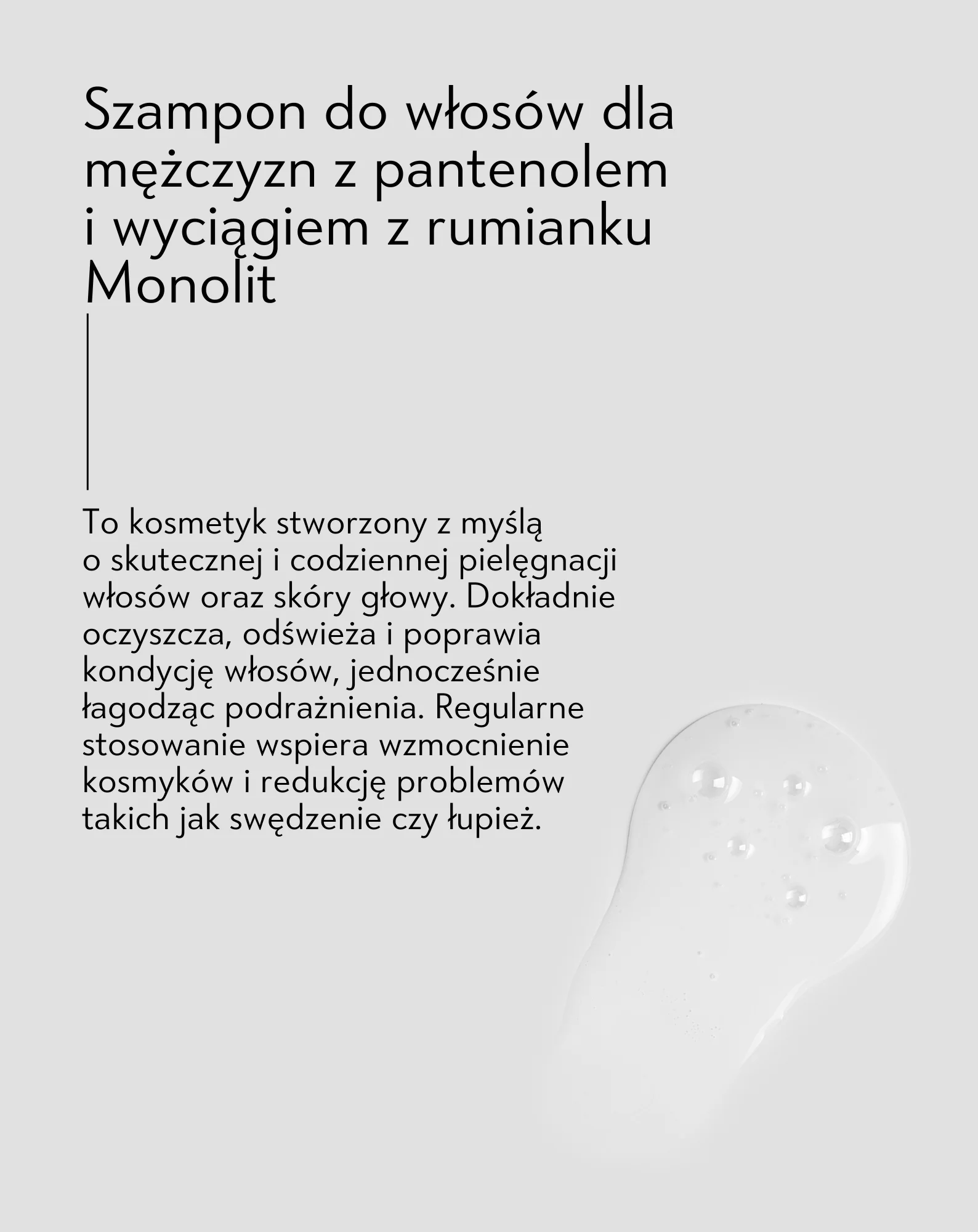 Szampon do włosów dla mężczyzn z pantenolem i wyciągiem z rumianku Monolit - Image 3