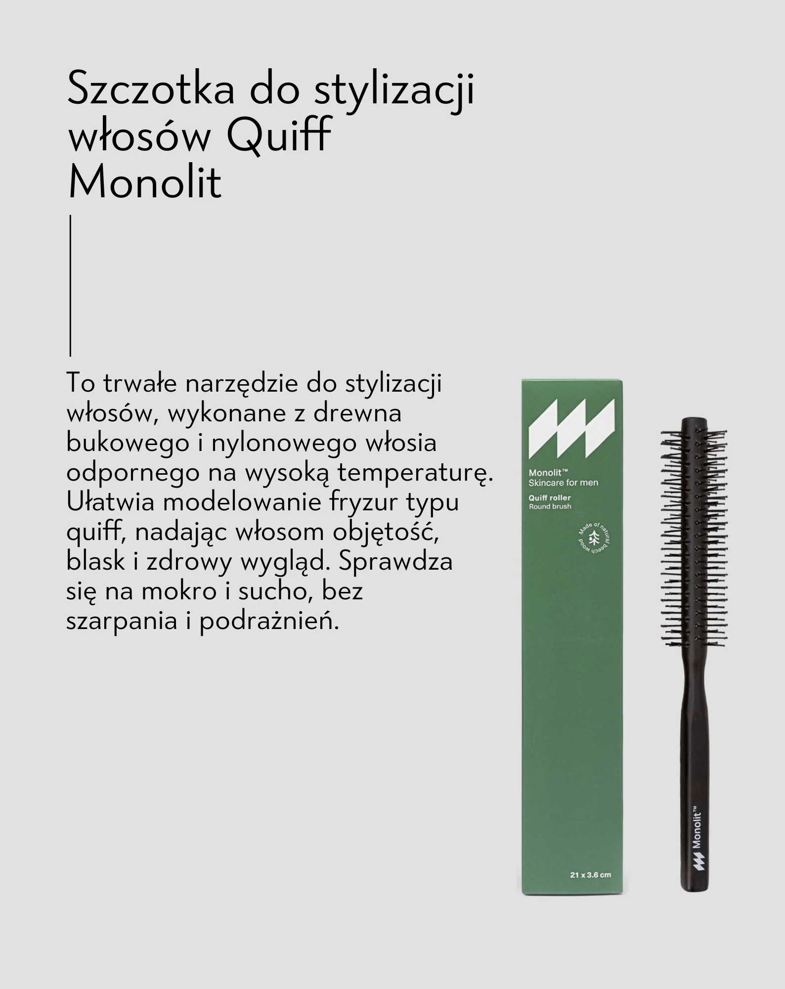 Szczotka do stylizacji włosów Quiff z drewna bukowego Monolit - Image 4