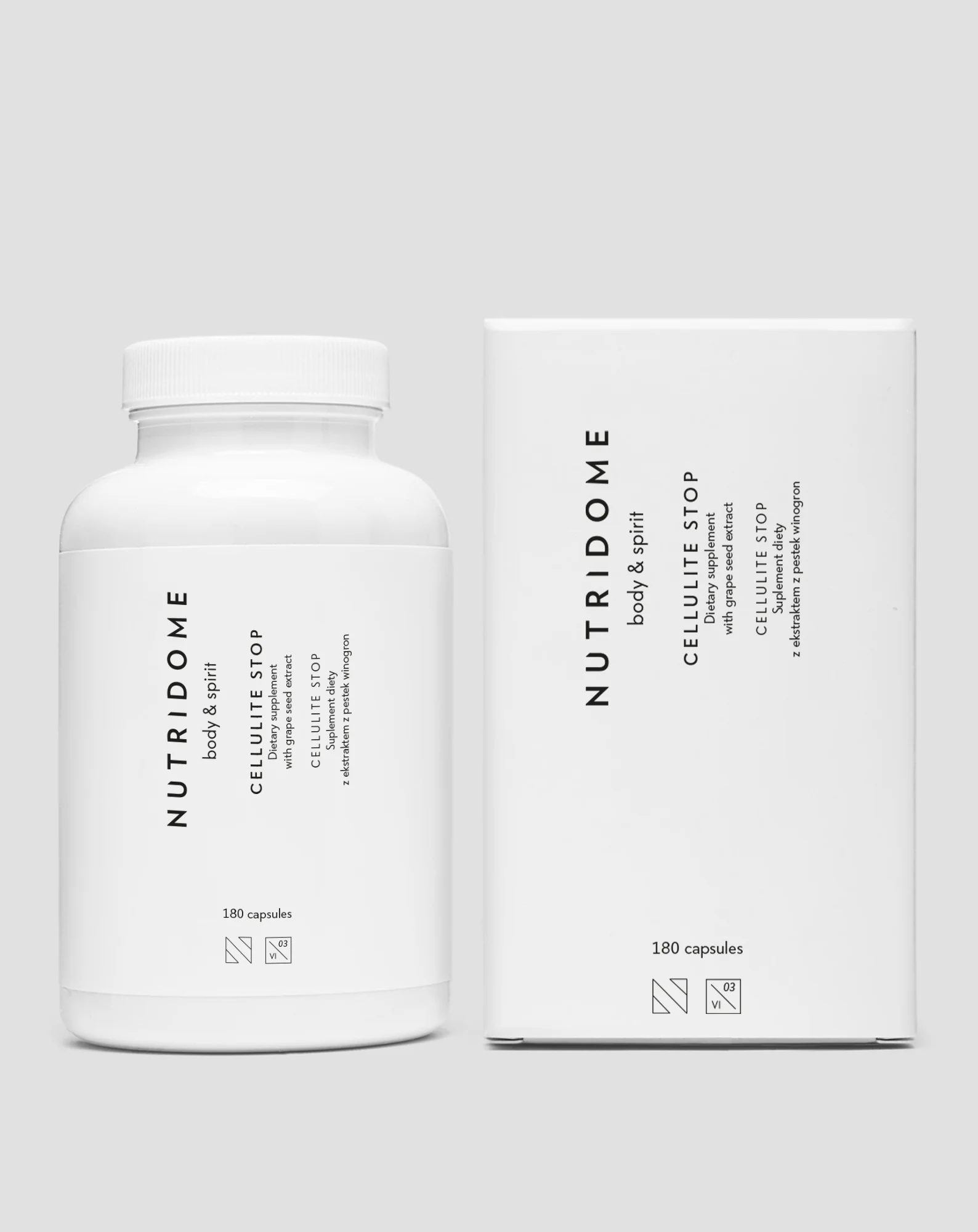 Tabletki na cellulit z ekstraktem z pestek winogron Cellulite Stop Nutridome 180 kapsułek - Image 2